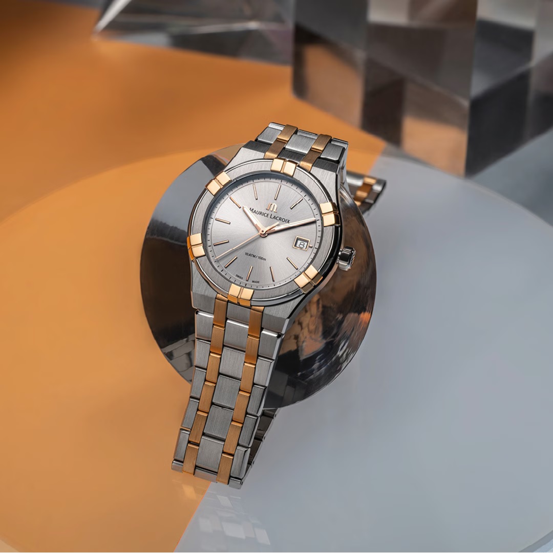 MAURICE LACROIX Aikon Quartz Silver Dial 40mm Two Tone Rose Gold Stainless Steel Bracelet AI1108-PVP02-130-1 - 3