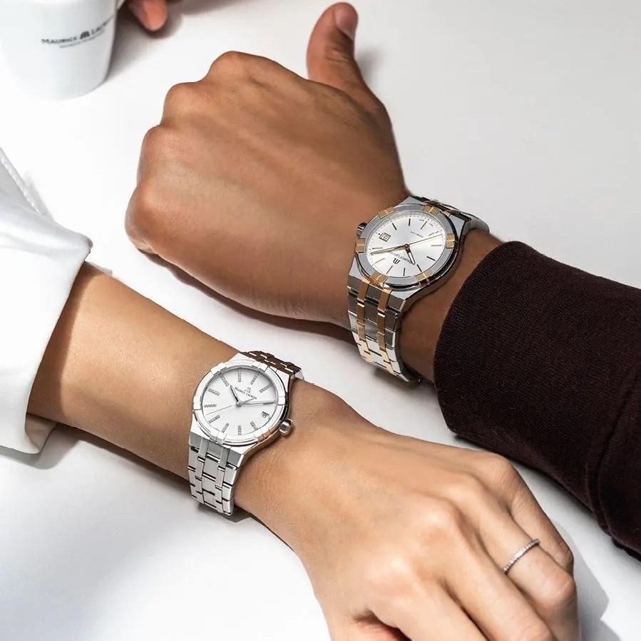 MAURICE LACROIX Aikon Quartz Silver Dial 40mm Two Tone Rose Gold Stainless Steel Bracelet AI1108-PVP02-130-1 - 4