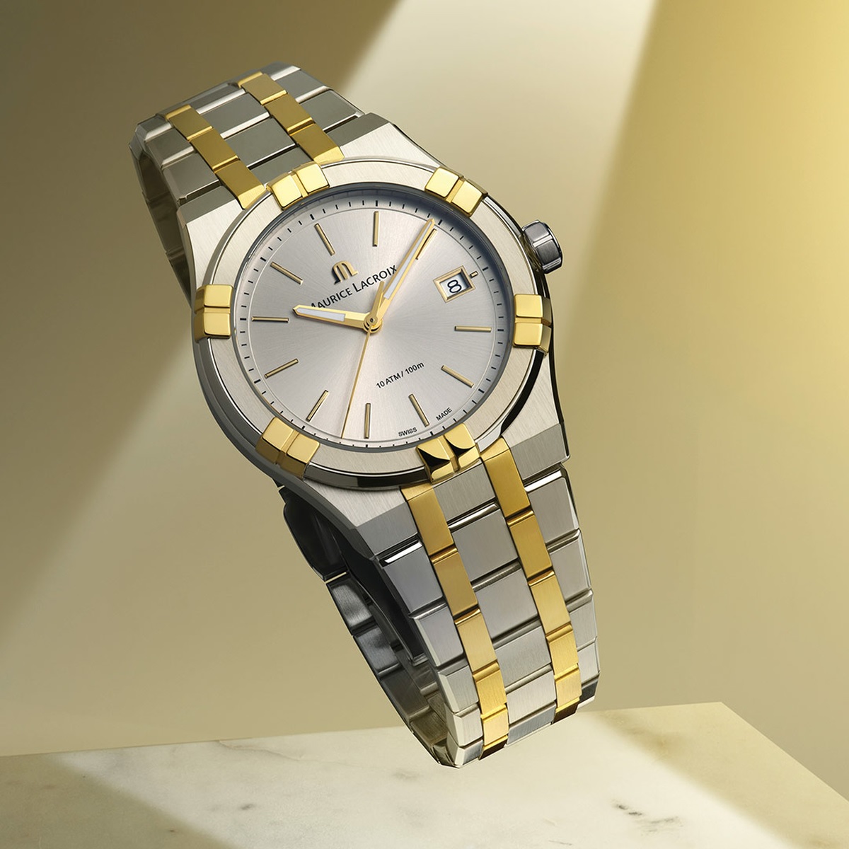 MAURICE LACROIX Aikon Quartz Silver Dial 40mm Two Tone Gold Stainless Steel Bracelet AI1108-PVY13-130-1 - 