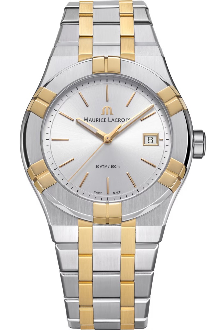 MAURICE LACROIX Aikon Quartz Silver Dial 40mm Two Tone Gold Stainless Steel Bracelet AI1108-PVY13-130-1 - 