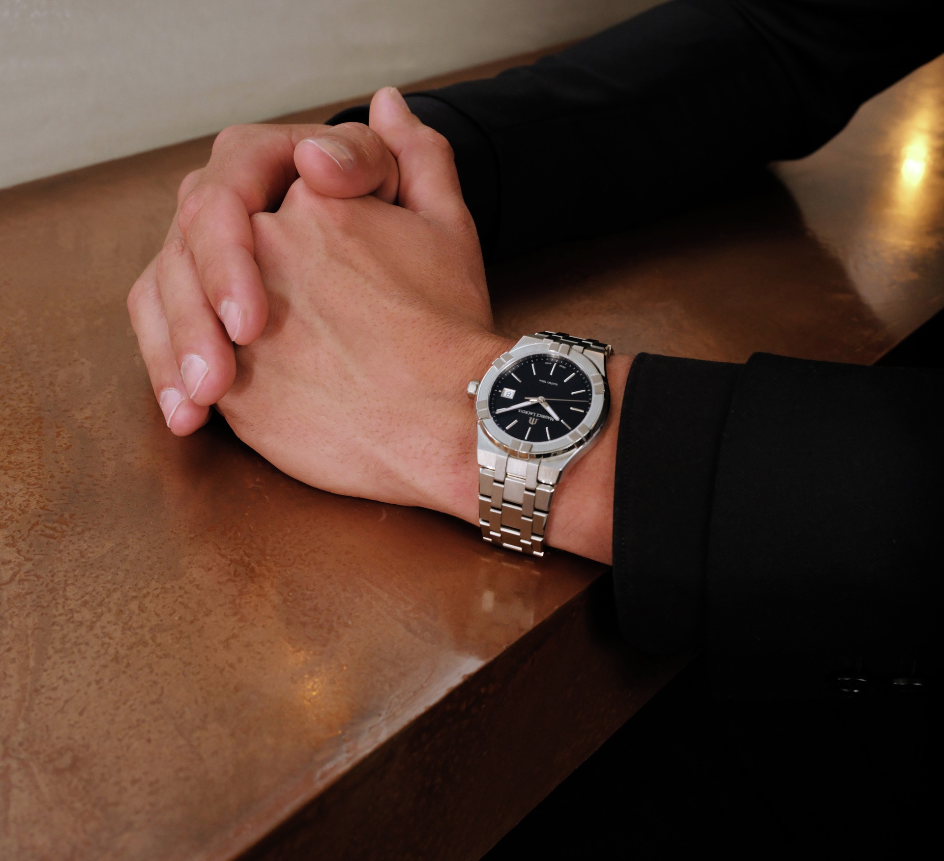 MAURICE LACROIX Aikon Quartz Black Dial 40mm Silver Stainless Steel Bracelet AI1108-SS002-330-1 - 5