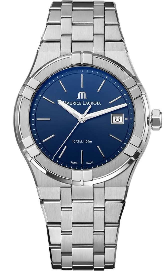MAURICE LACROIX Aikon Quartz Blue Dial 40mm Silver Stainless Steel Bracelet AI1108-SS002-430-1 - 