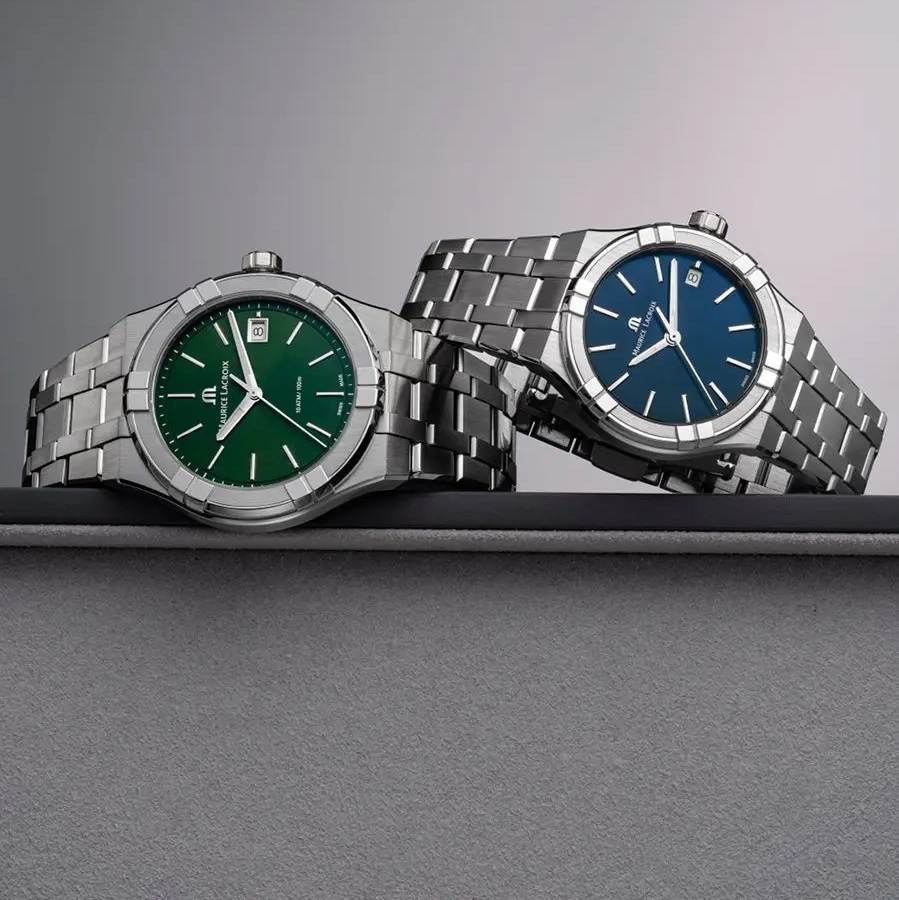 MAURICE LACROIX Aikon Quartz Green Dial 40mm Silver Stainless Steel Bracelet AI1108-SS002-630-1 - 