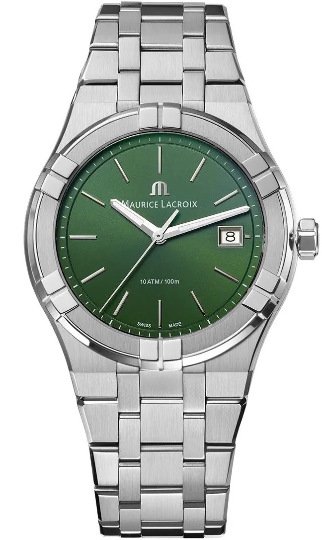 MAURICE LACROIX Aikon Quartz Green Dial 40mm Silver Stainless Steel Bracelet AI1108-SS002-630-1 - 