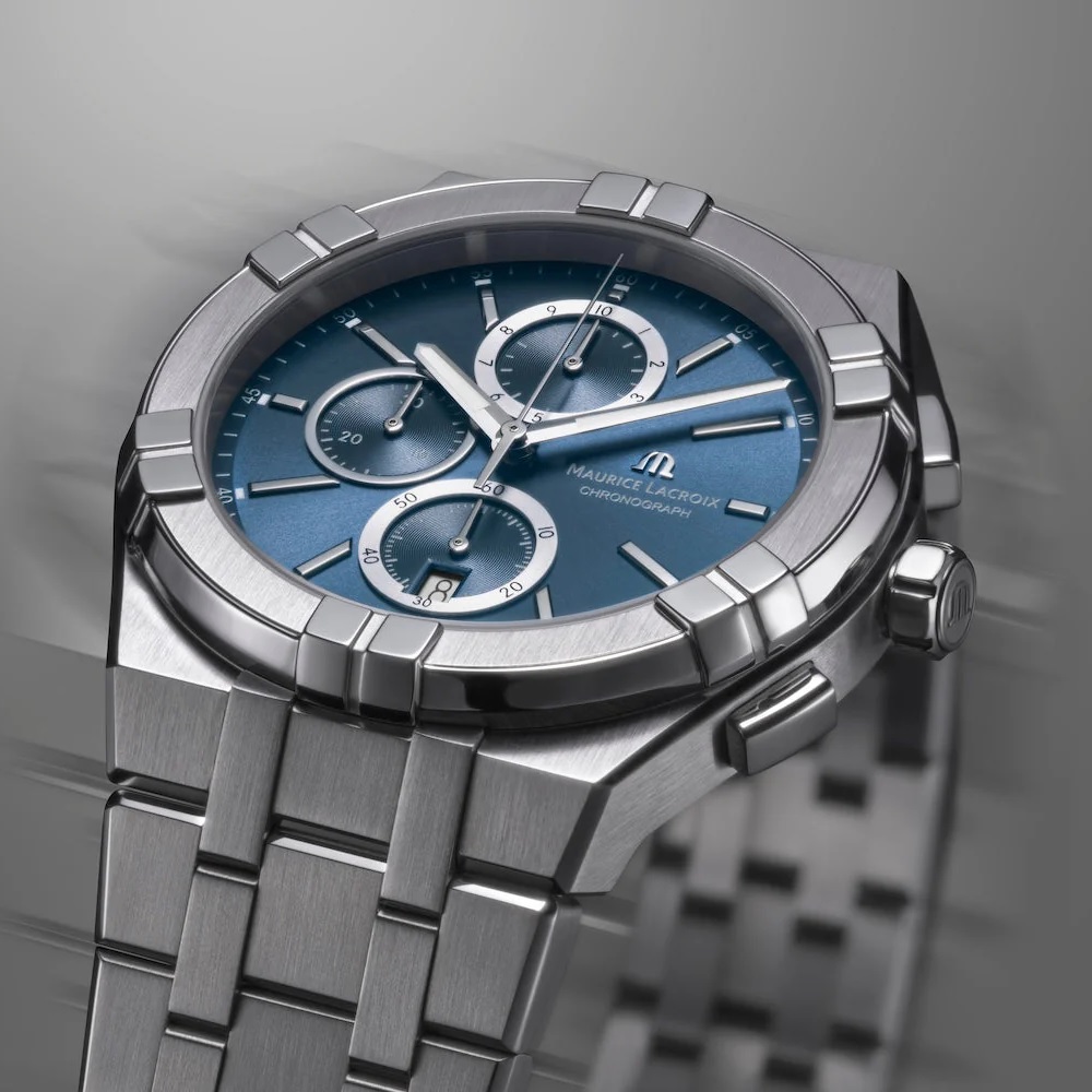 MAURICE LACROIX Aikon Quartz Chronograph Blue Dial 42mm Silver Stainless Steel Bracelet AI1118-SS002-430-1 - 4