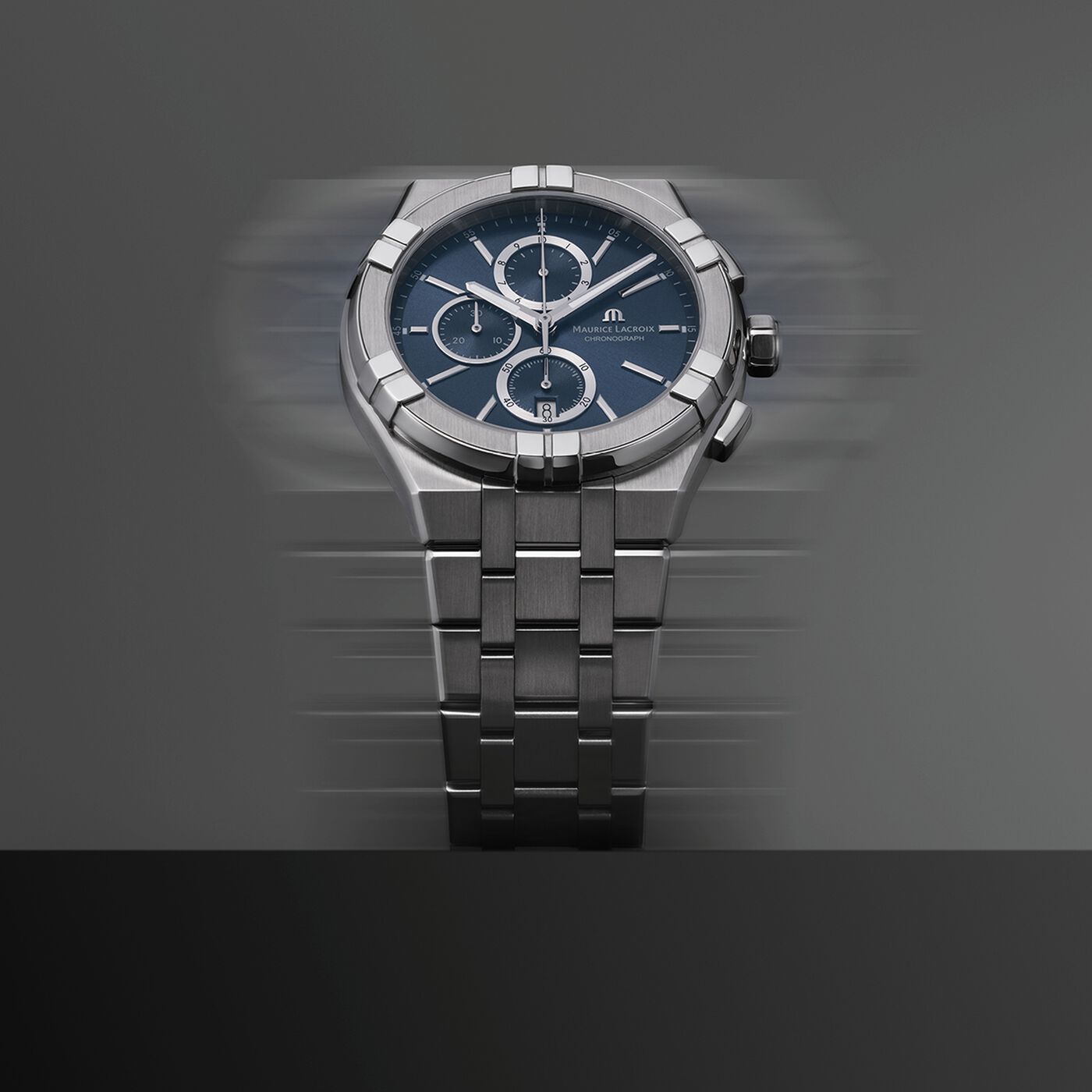 MAURICE LACROIX Aikon Quartz Chronograph Blue Dial 42mm Silver Stainless Steel Bracelet AI1118-SS002-430-1 - 3