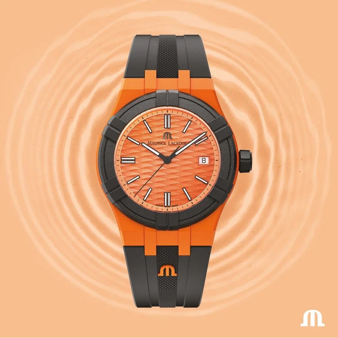 MAURICE LACROIX #Tide 40mm Black Rubber Strap AI2008-50050-300-0 - 4