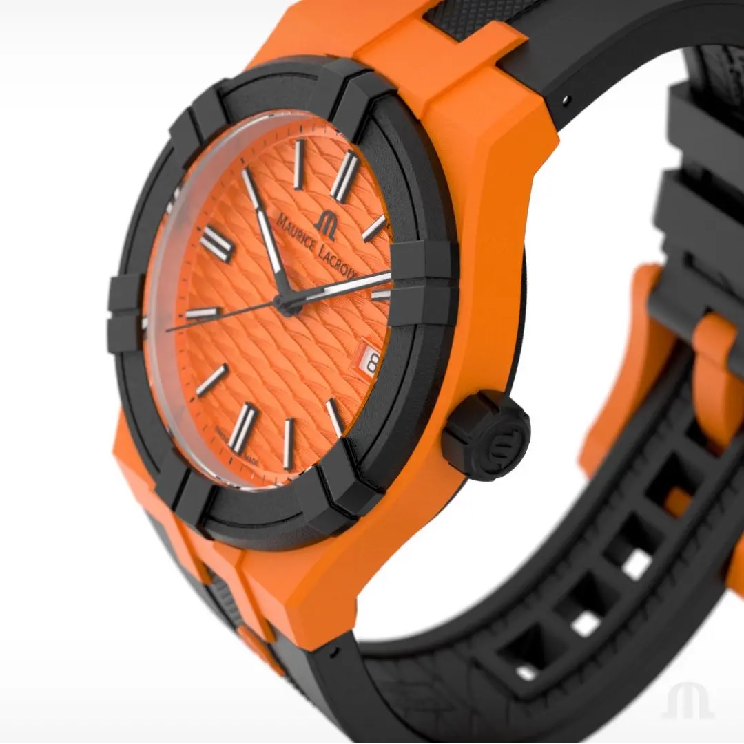 MAURICE LACROIX #Tide 40mm Black Rubber Strap AI2008-50050-300-0 - 
