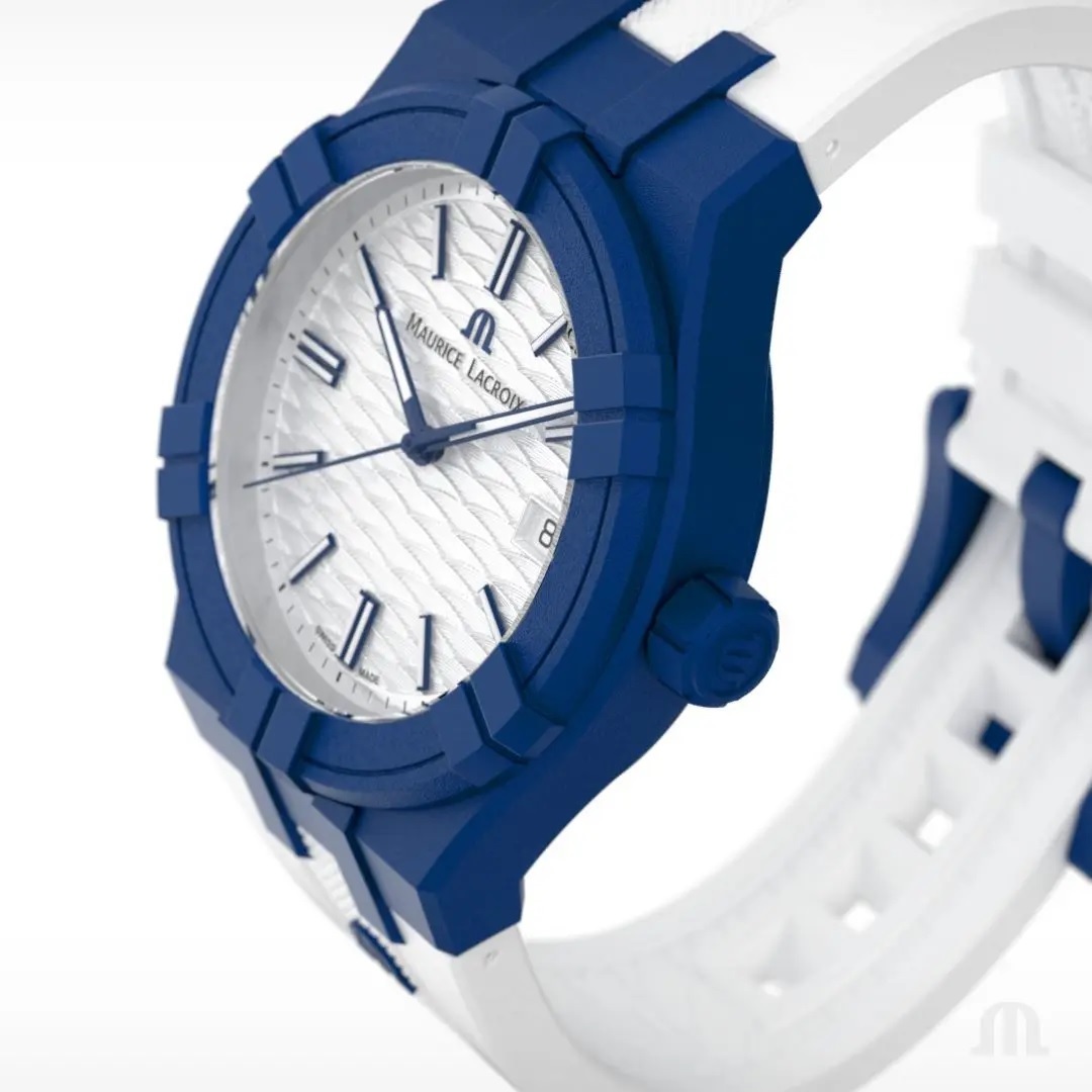 MAURICE LACROIX #Tide 40mm Whte Rubber Strap AI2008-BBB11-300-0 - 