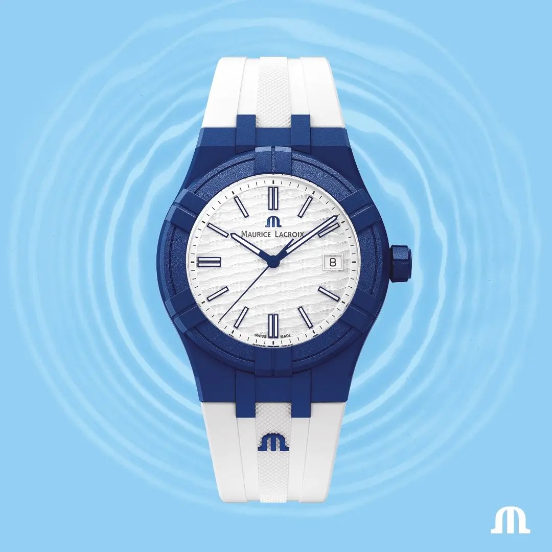 MAURICE LACROIX #Tide 40mm Whte Rubber Strap AI2008-BBB11-300-0 - 4