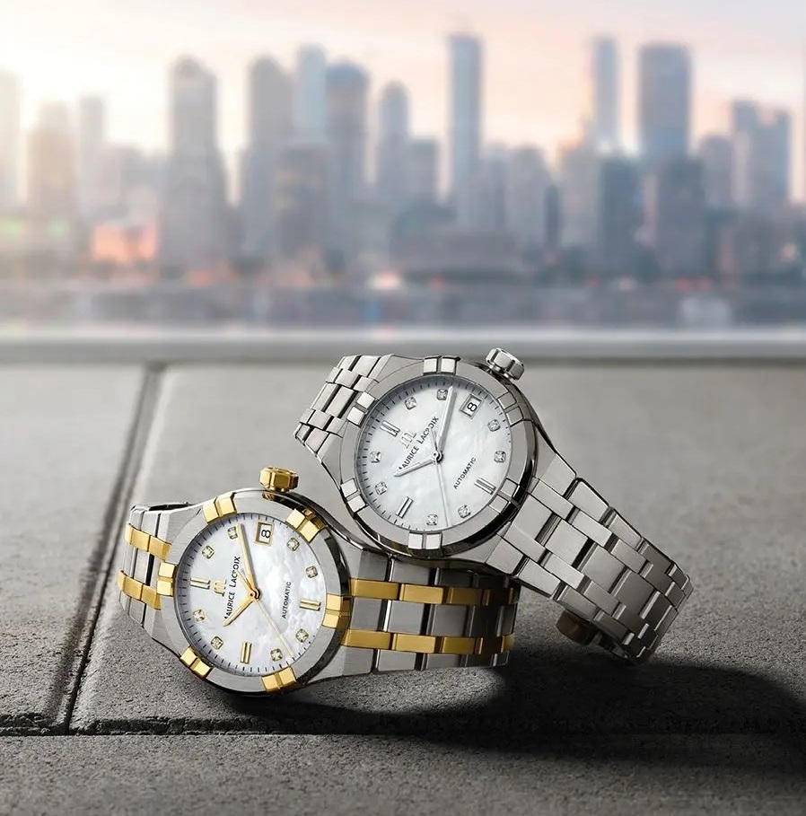 MAURICE LACROIX Aikon Automatic White Pearl with Diamonds Dial 35mm Bicolor Stainless Steel Bracelet AI6006-PVY13-170-1 - 6