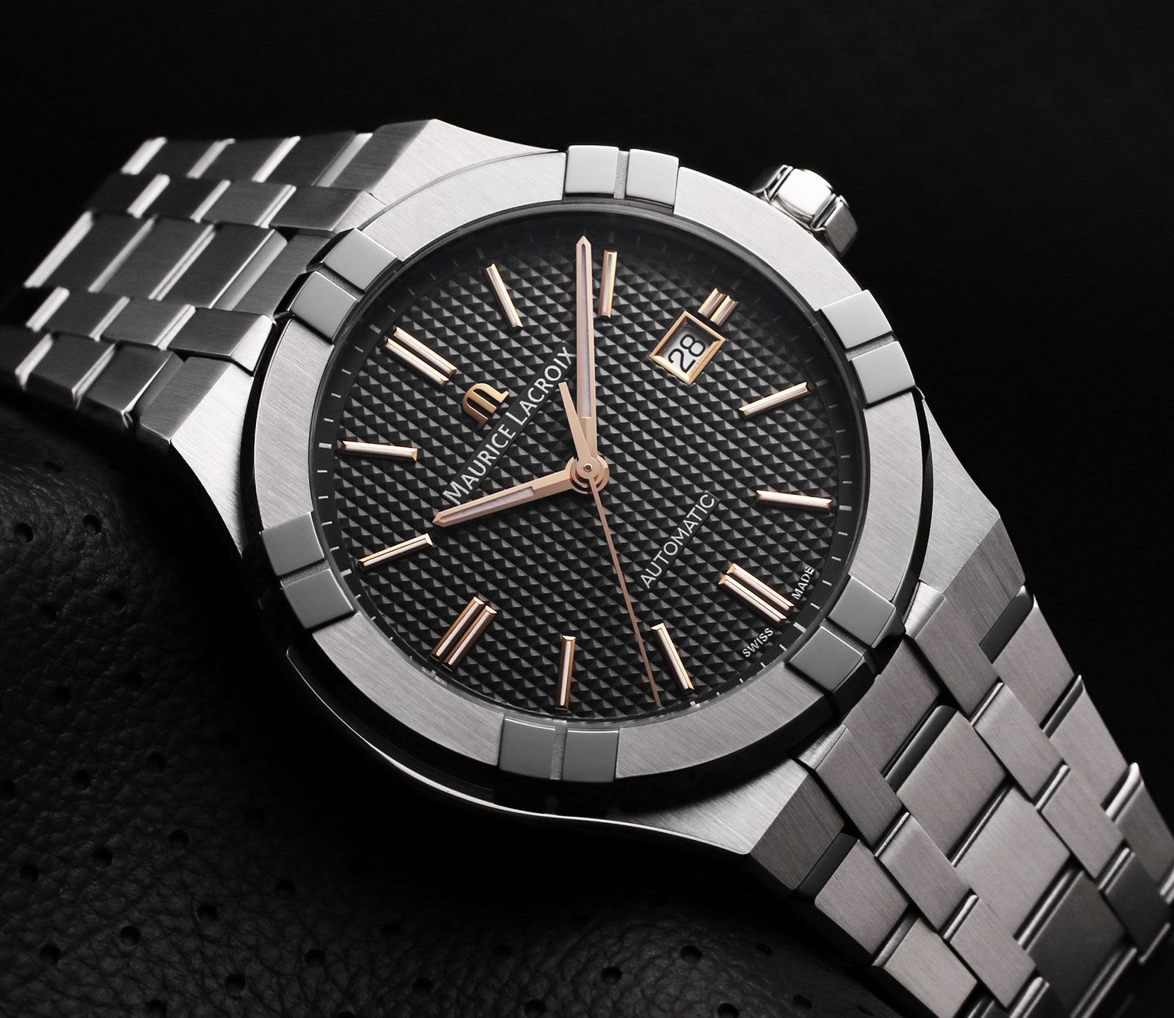 MAURICE LACROIX Aikon Automatic Clous De Paris Motif Grey Dial 42mm Silver Stainless Steel Bracelet AI6008-SS002-331-2 - 3