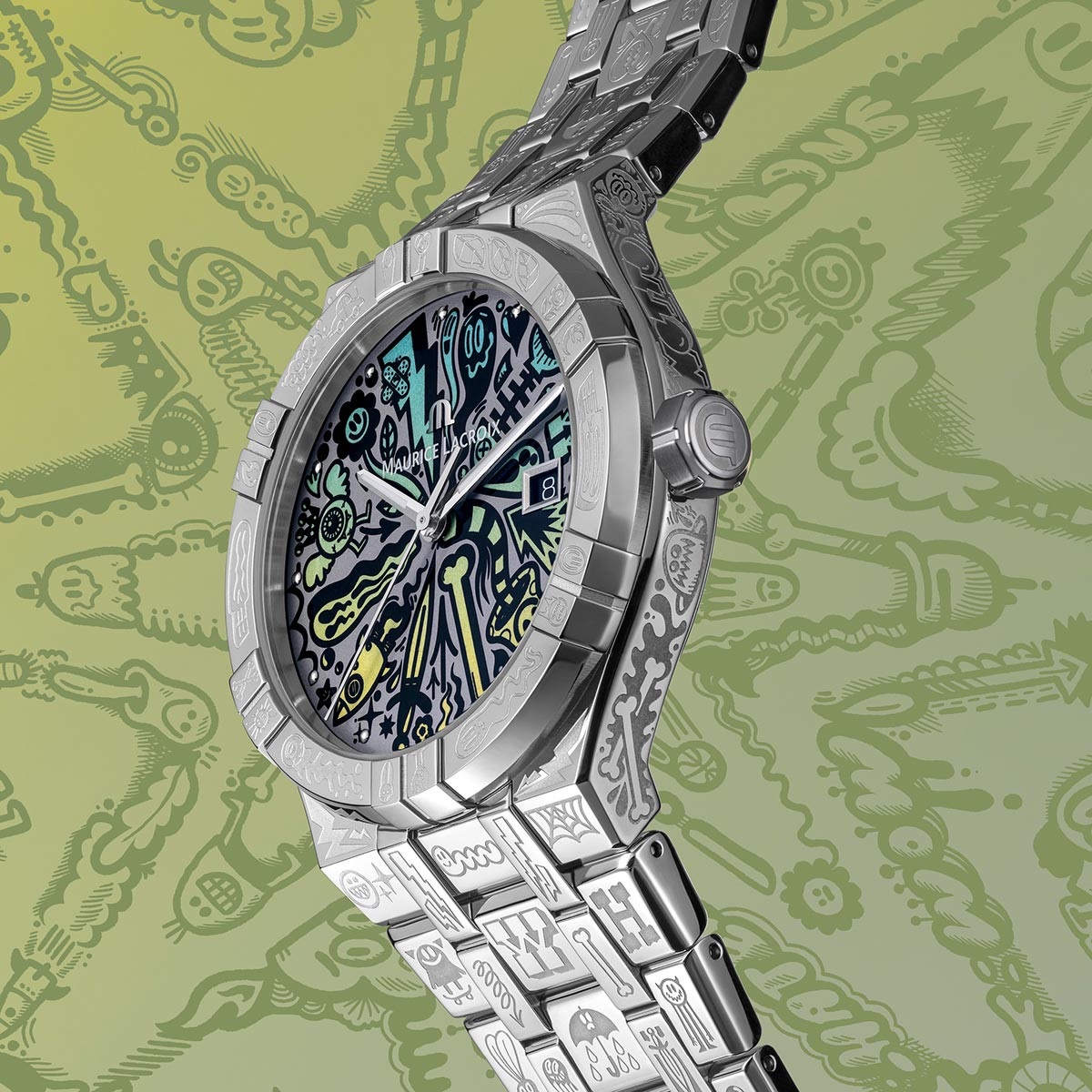 MAURICE LACROIX Aikon Automatic Wotto Limited Edition 42mm Silver Stainless Steel Bracelet AI6008-SS009-090-1 - 