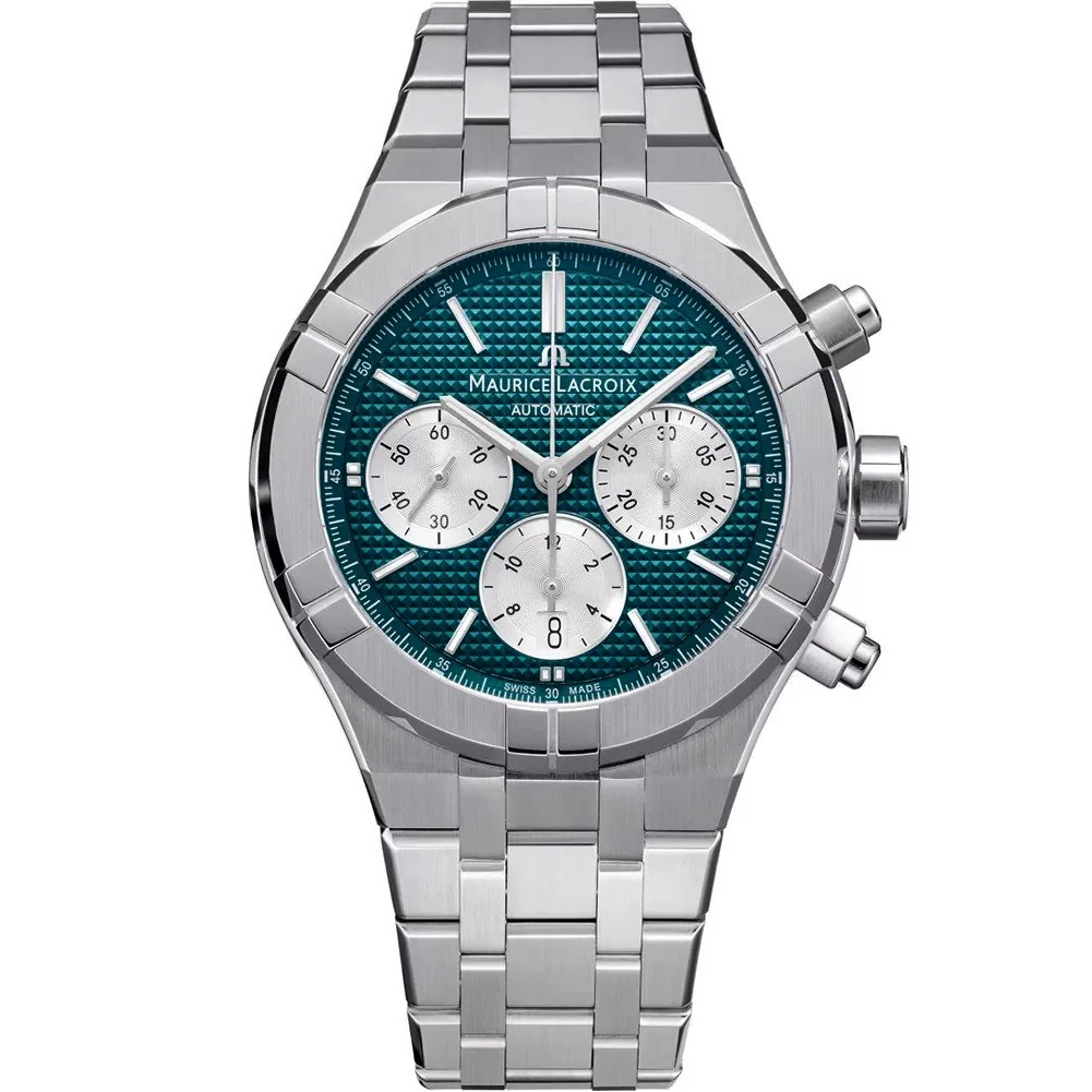 MAURICE LACROIX Aikon Auto Chrono Limited Edition Petrol Green Dial 44mm Silver Stainless Steel Bracelet AI6018-SS002-630-1 - 
