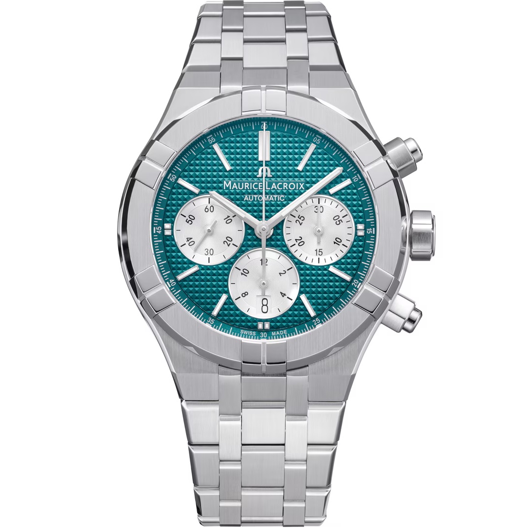 MAURICE LACROIX Aikon Auto Chrono Limited Edition Petrol Green Dial 44mm Silver Stainless Steel Bracelet AI6018-SS002-630-1 - 