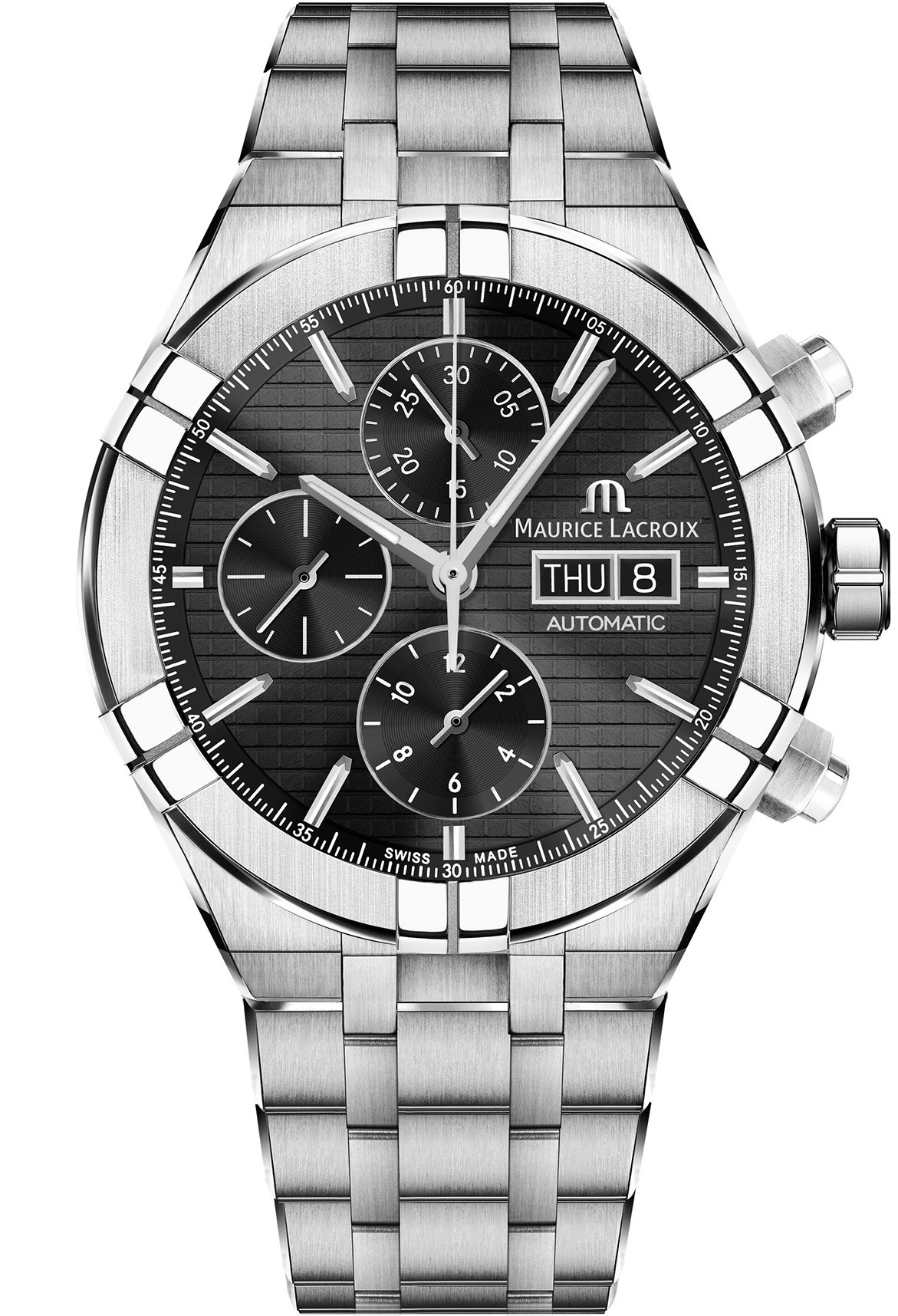 MAURICE LACROIX Aikon Chronograph Automatic Black Dial 44mm Silver Stainless Steel Bracelet AI6038-SS002-330-2 - 2