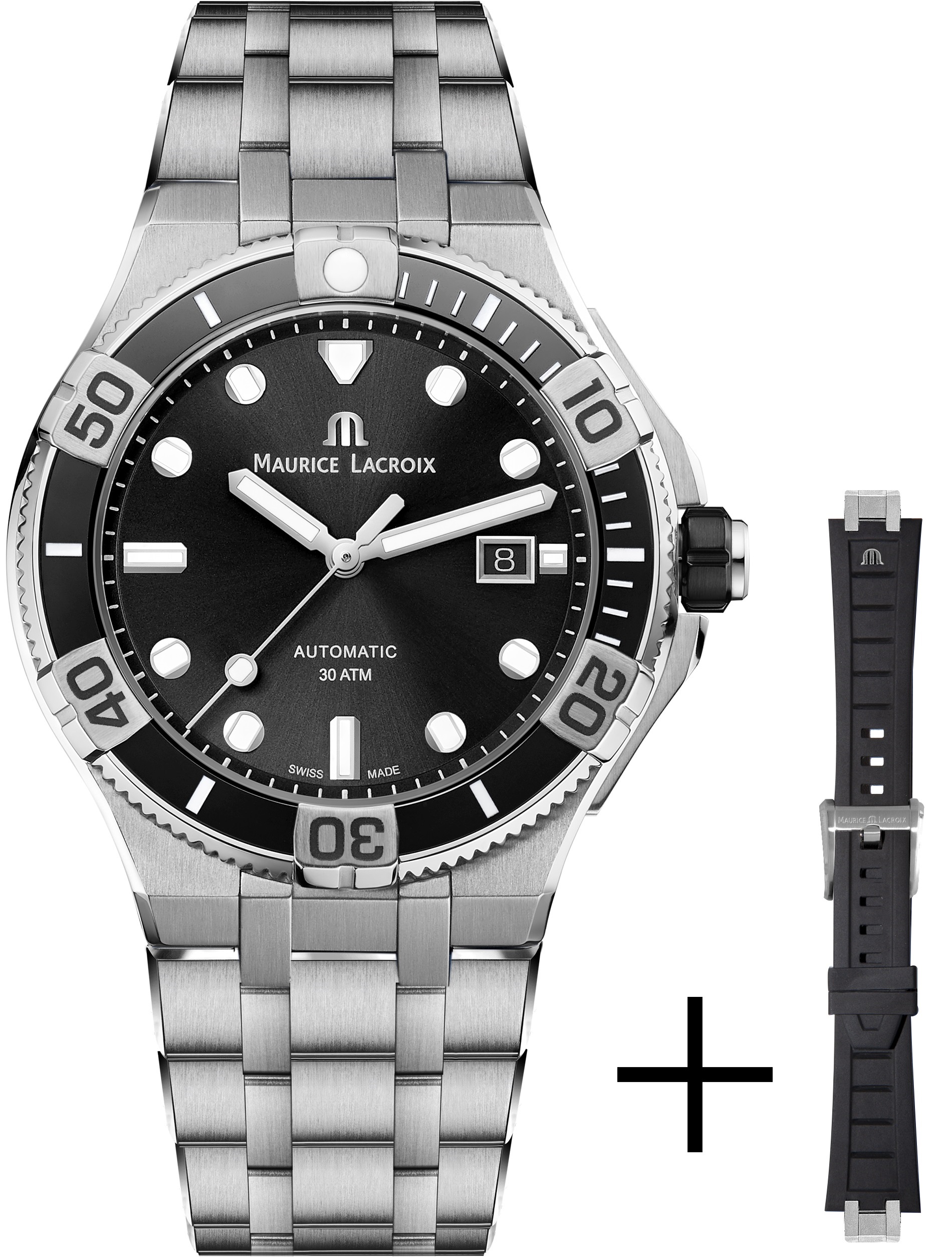 MAURICE LACROIX Aikon Venturer Black Dial 43mm Silver Stainless Steel Bracelet AI6058-SS002-330-2 - 