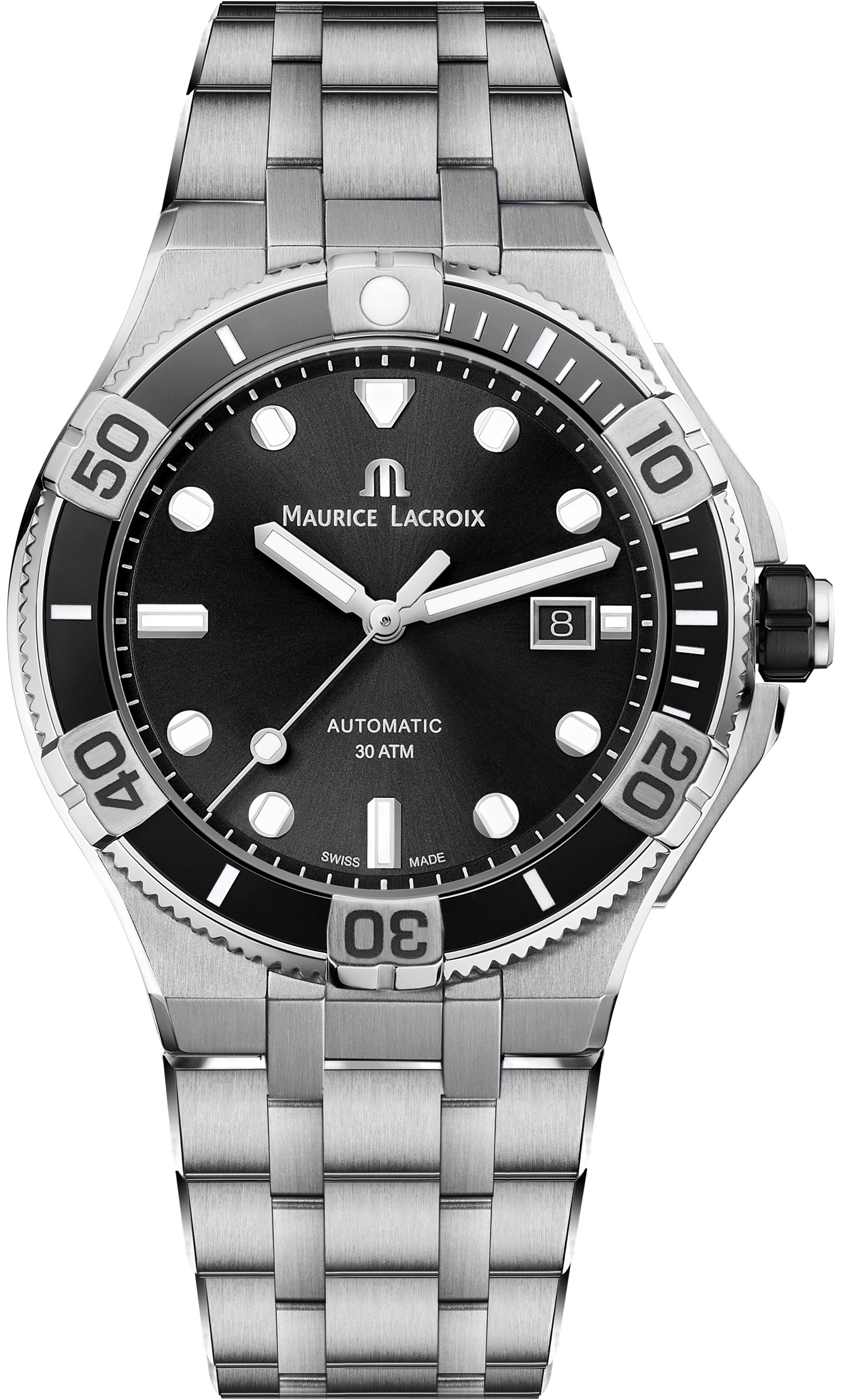 MAURICE LACROIX Aikon Venturer Black Dial 43mm Silver Stainless Steel Bracelet AI6058-SS002-330-2 - 