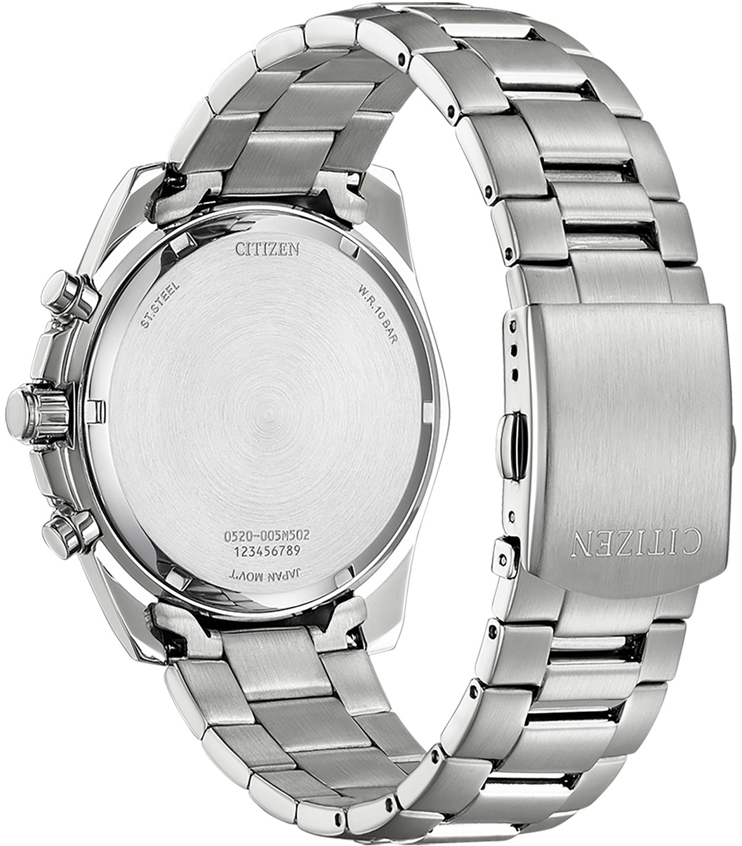 CITIZEN Chronograph Blue Dial 44mm Silver Stainless Steel Bracelet AN8201-57L - 3