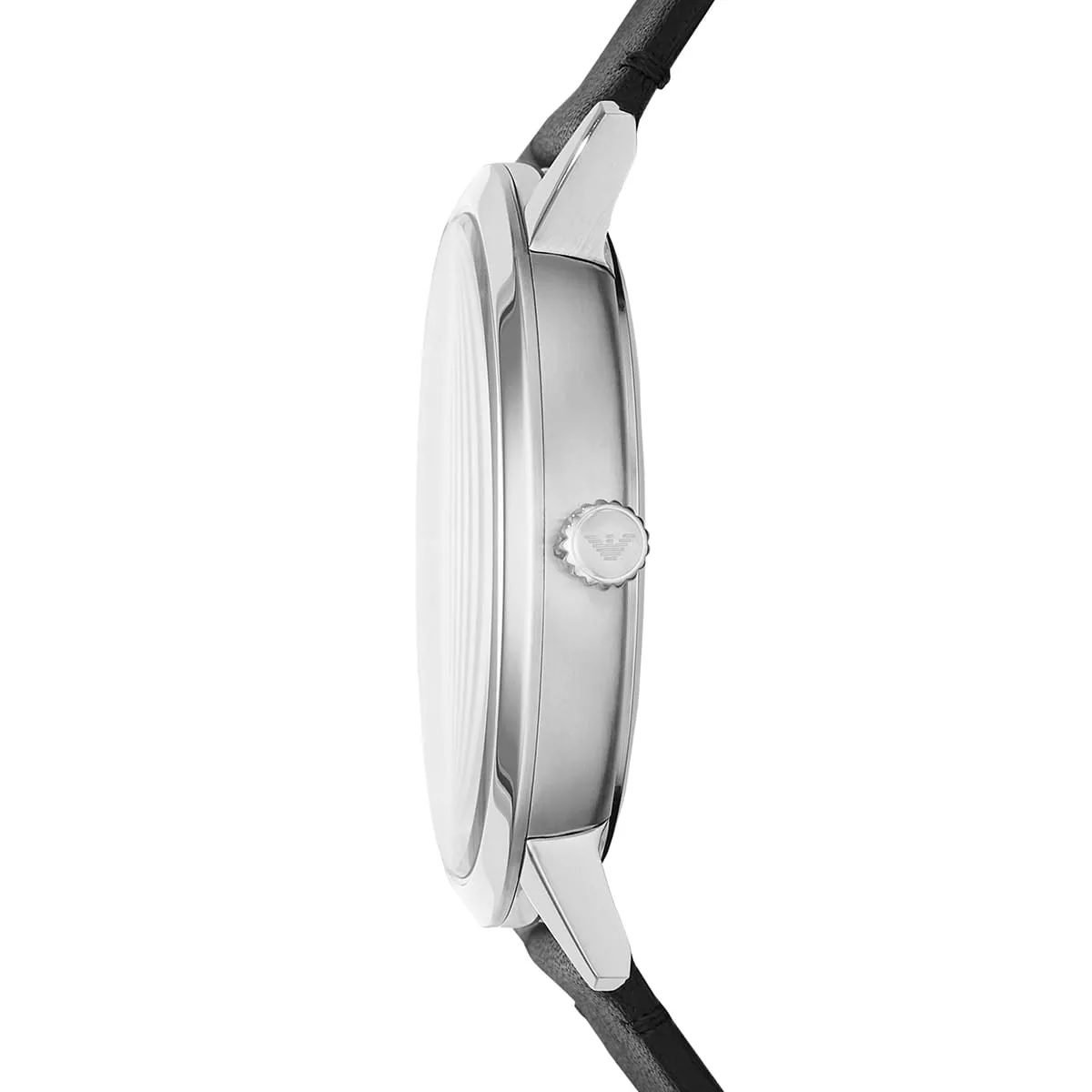 EMPORIO ARMANI Ruggero Grey Dial 43mm Silver Stainless Steel Black Leather Strap AR11277 - 4