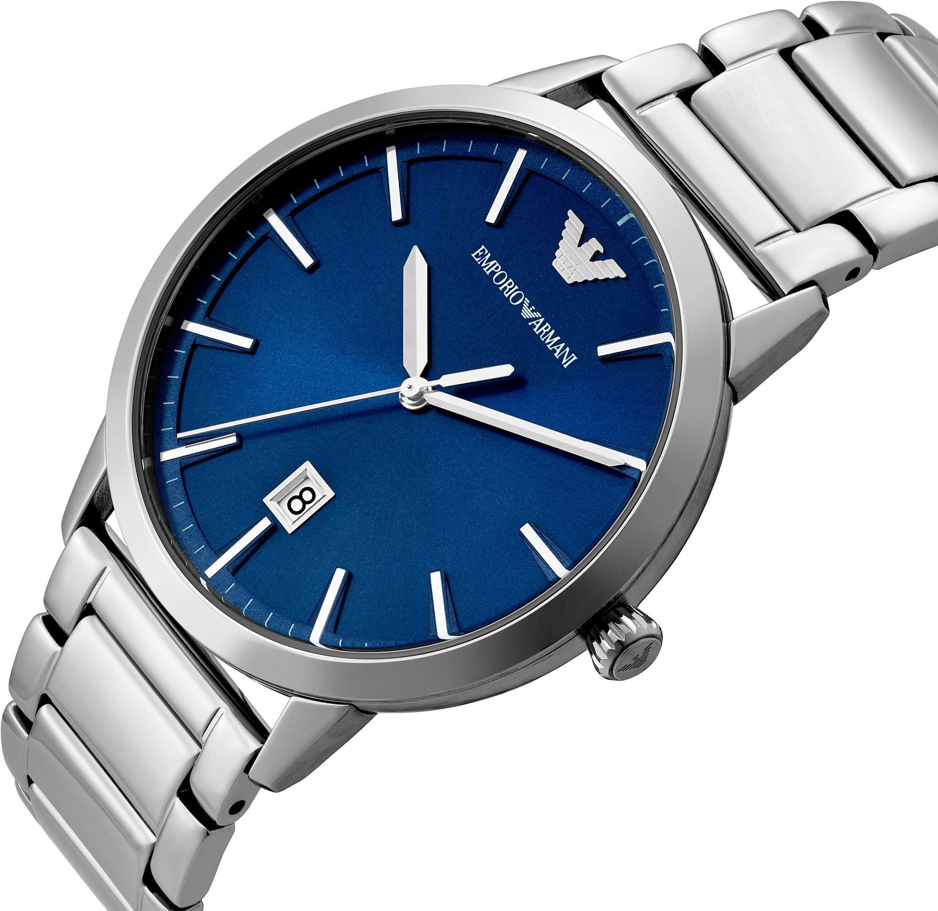 EMPORIO ARMANI Ruggero Blue Dial 43mm Silver Stainless Steel Bracelet AR11311 - 