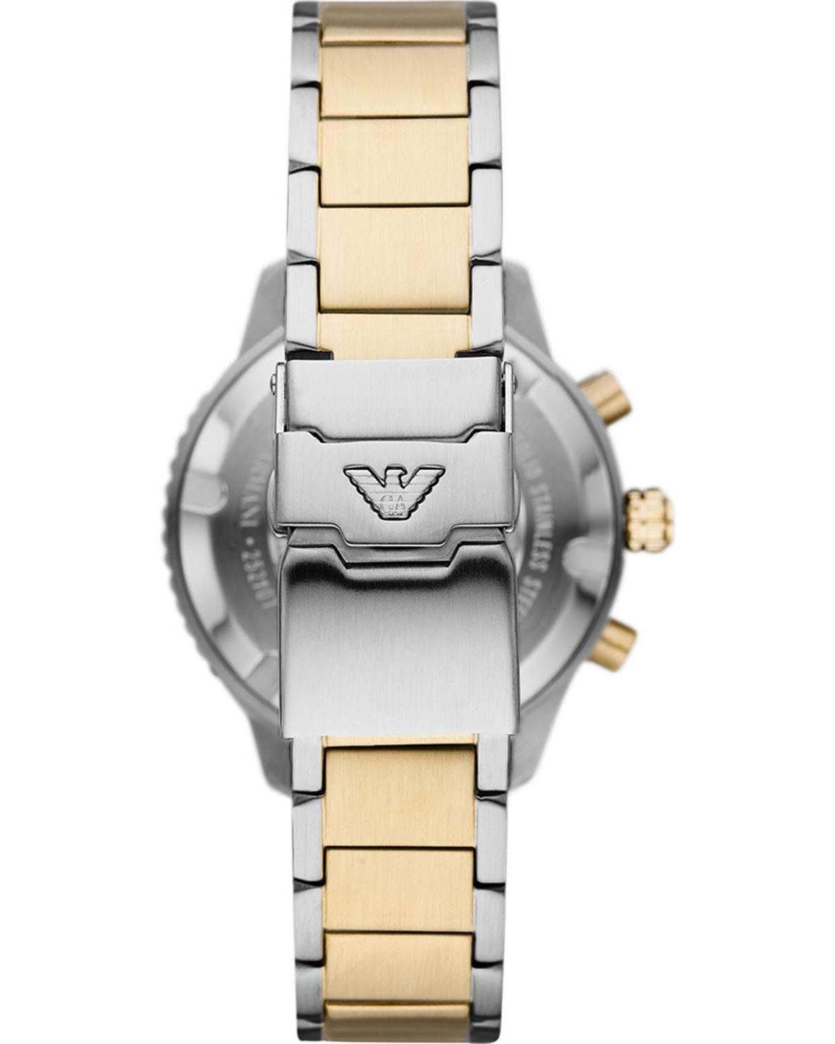 EMPORIO ARMANI Sea Explorer Chronograph Blue Dial 43mm Two Tone Gold Stainless Steel Bracelet AR11362 - 3
