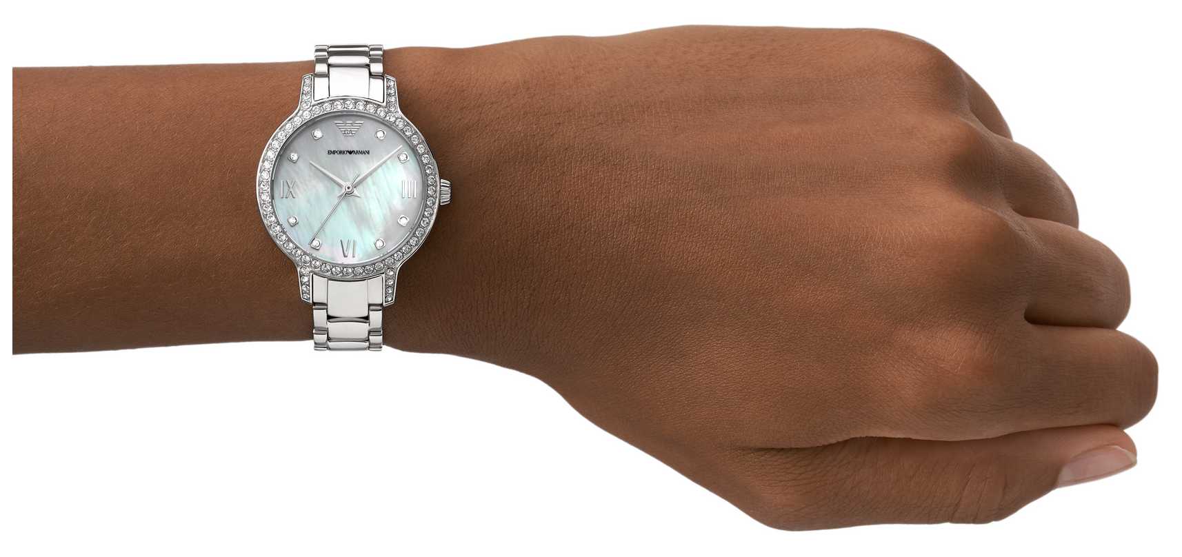 EMPORIO ARMANI Cleo Crystals 32mm Silver Stainless Steel Bracelet AR11484 - 5