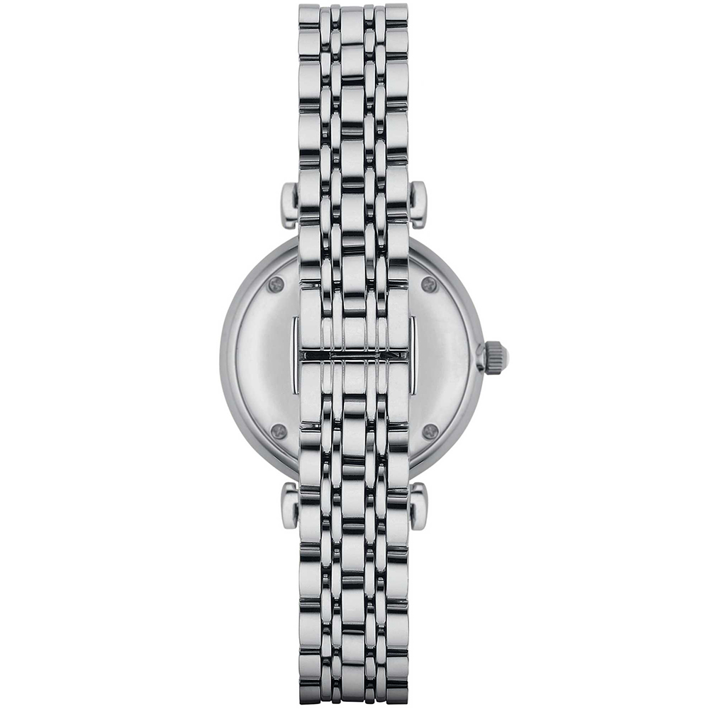 EMPORIO ARMANI Gianni T-Bar White Pearl Dial with Crystals 32mm Silver Stainless Steel Bracelet AR1908 - 4