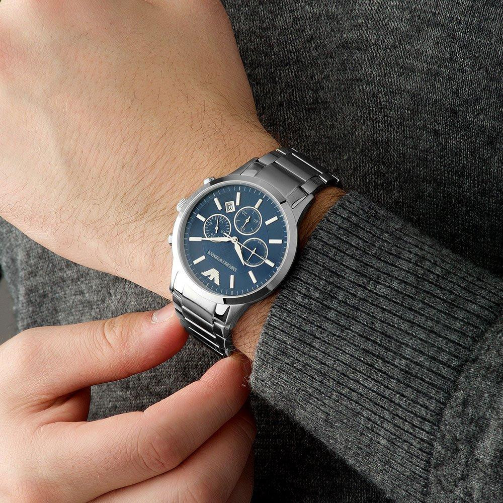 EMPORIO ARMANI Renato Chronograph Blue Dial 43mm Silver Stainless Steel Bracelet AR2448 - 5