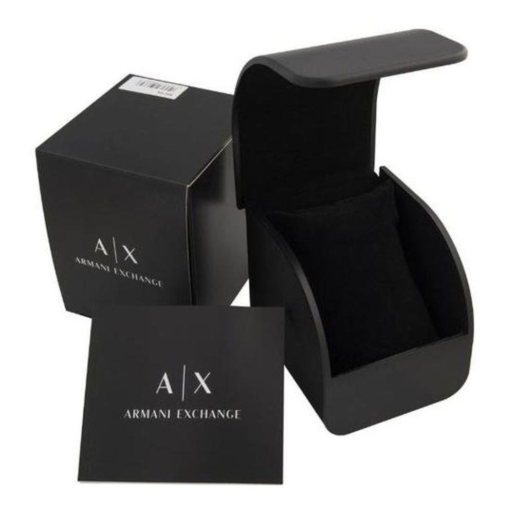 ARMANI EXCHANGE Cayde Three Hands 42mm Silver Stainless Steel Brown Leather Strap AX2704 - 
