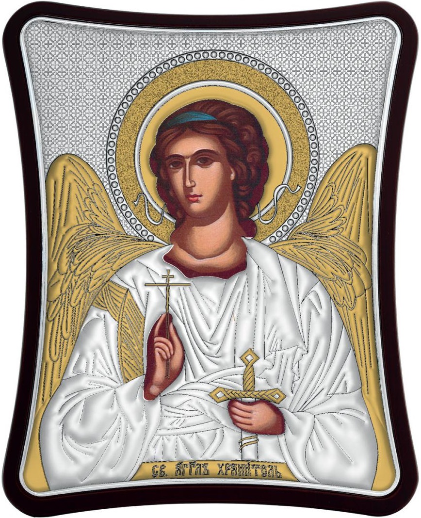 ΑΣΗΜΕΝΙΑ ΕΙΚΟΝΑ Φύλακας Άγγελος (8.5cm x 10cm) MA/E1426/3X