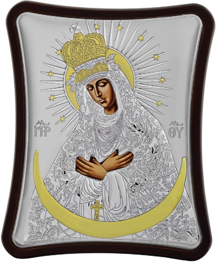 SILVER ICON Virgin Mary Ostrombraska (15cm x 20cm) MA/E1416/1X