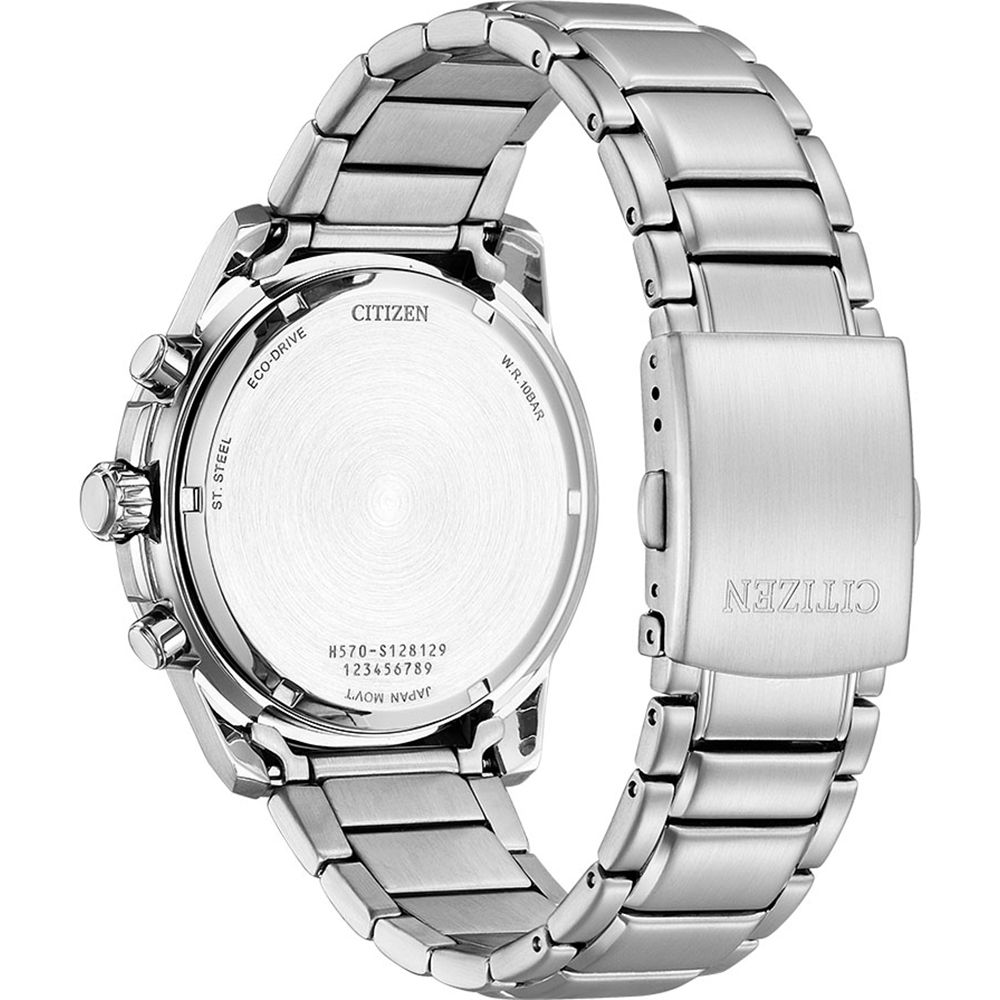 CITIZEN Eco-Drive Chronograph 44mm Silver Stainless Steel Bracelet AT1190-87L - 3