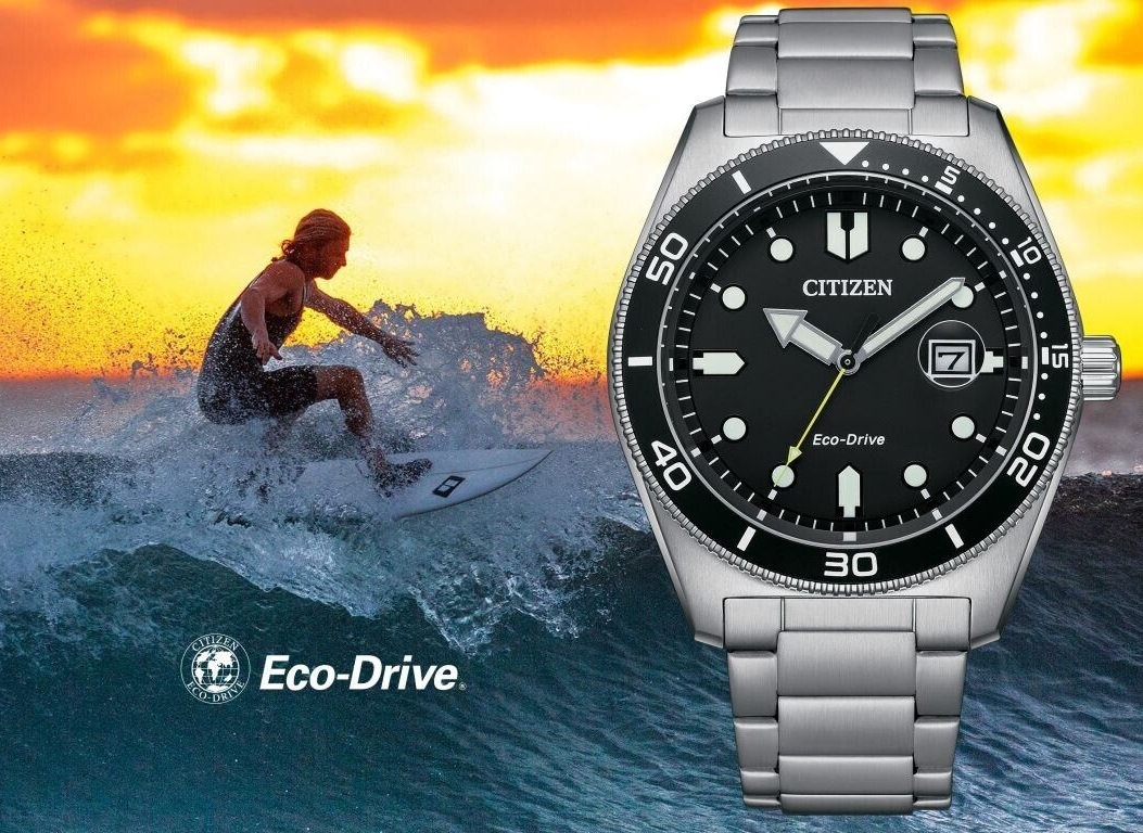 CITIZEN Eco-Drive Date Black Dial 43mm Silver Stainless Steel Bracelet AW1760-81E - 4