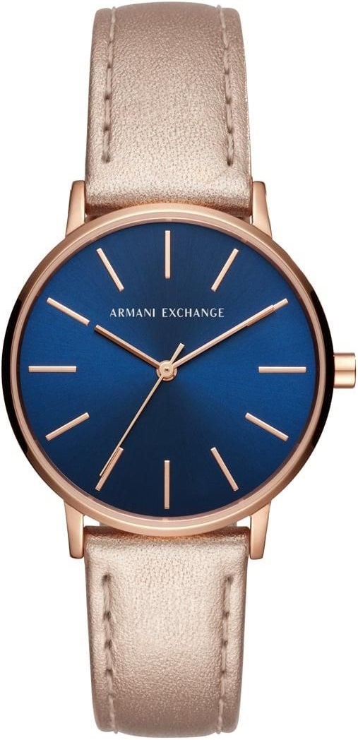 ARMANI EXCHANGE Lola Three Hands 36mm Rose Gold Stainless Steel Rose Gold Leather Strap AX5547 - 