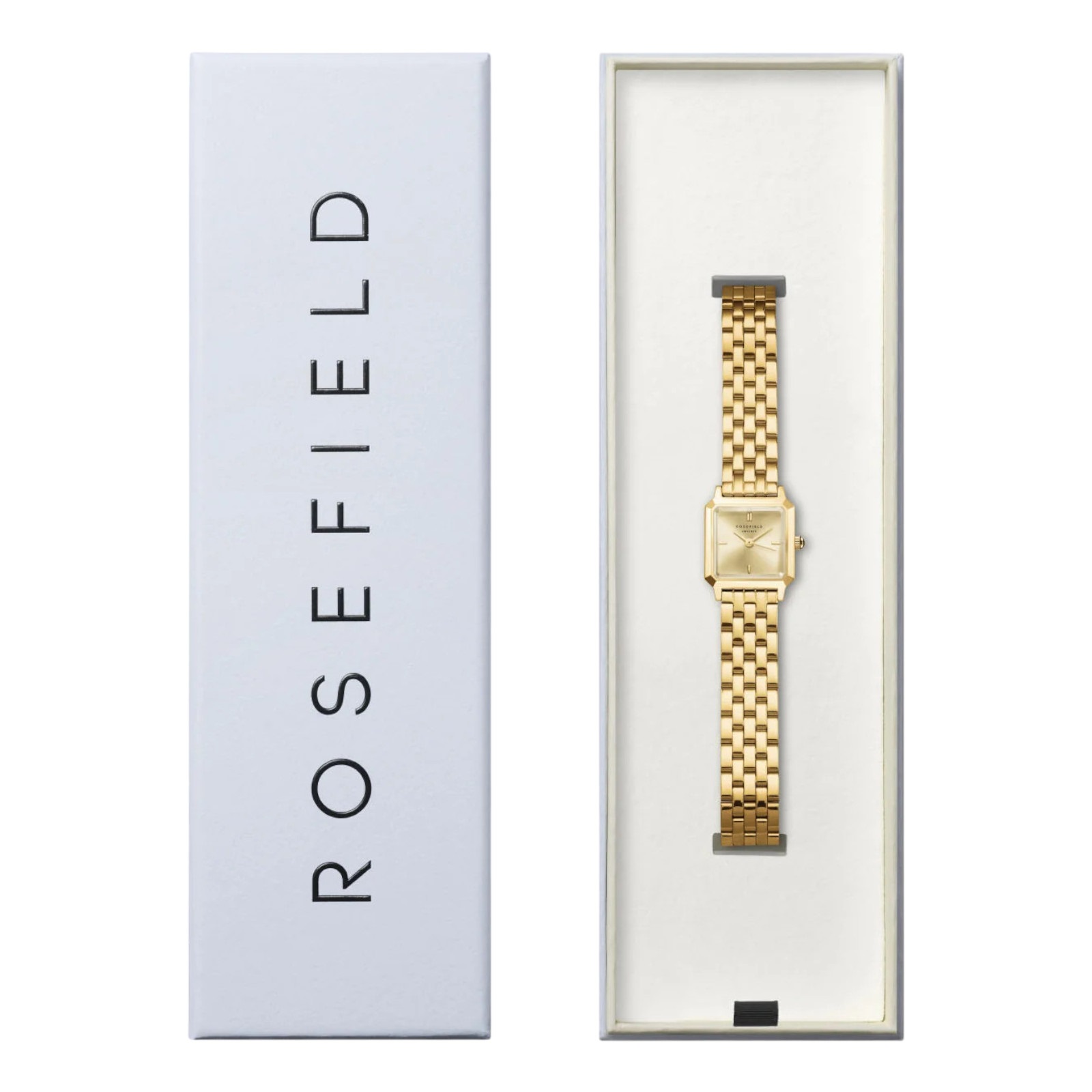 ROSEFIELD The Boxelle Champagne Sunray Dial 19.5 x19.5mm Gold Stainless Steel Bracelet BCGSG-B04 - 5
