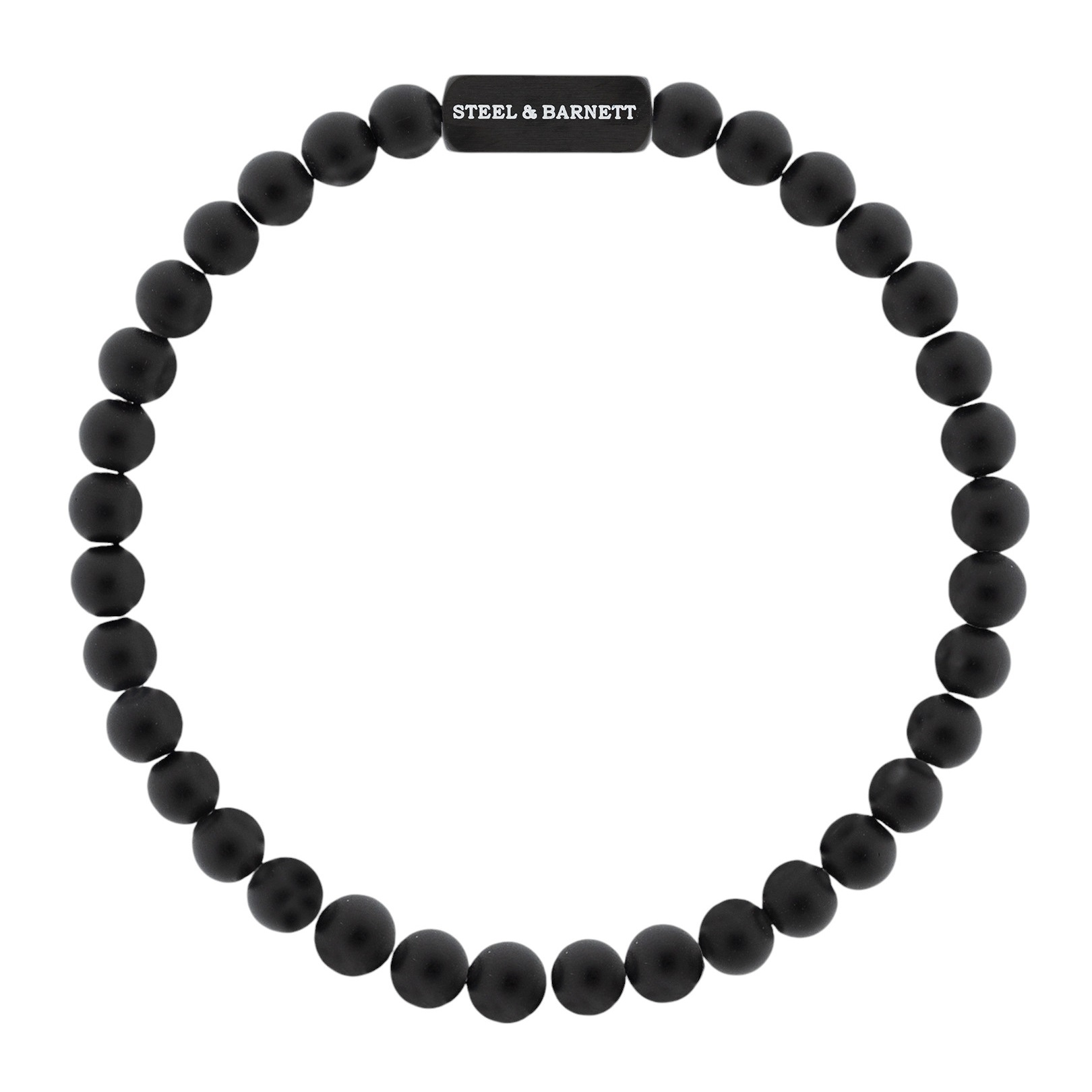 ΒΡΑΧΙΟΛΙ Ανδρικό STEEL & BARNETT Natural Ned από Μαύρο Ανοξείδωτο Ατσάλι και Μαύρο Όνυχα BEB002 - 