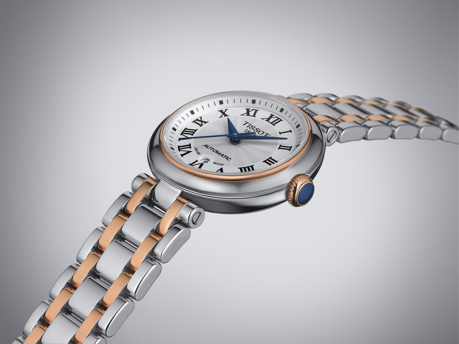 TISSOT Bellissima Automatic Silver Dial 29mm Two Tone Rose Gold Stainless Steel Bracelet T126.207.22.013.00 - 5