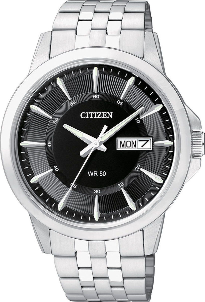 CITIZEN Quartz Black Dial 41mm Silver Stainless Steel Bracelet BF2011-51E  - 