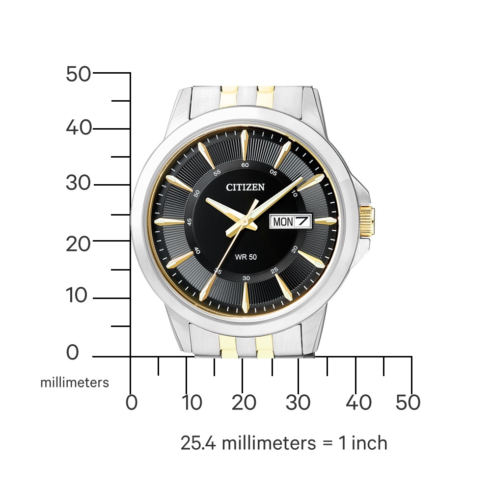 CITIZEN Quartz Black Dial 41mm Two Tone Gold Stainless Steel Bracelet BF2018-52E - 2