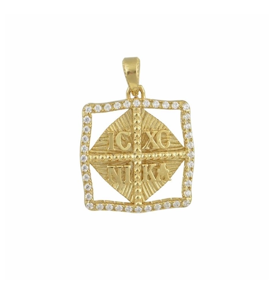 ΚΩΝΣΤΑΝΤΙΝΑΤΟ Διπλής Όψης BabyJewels από Κ9 Κίτρινο Χρυσό με Πέτρες Ζιργκόν BJ358.K9 - 2