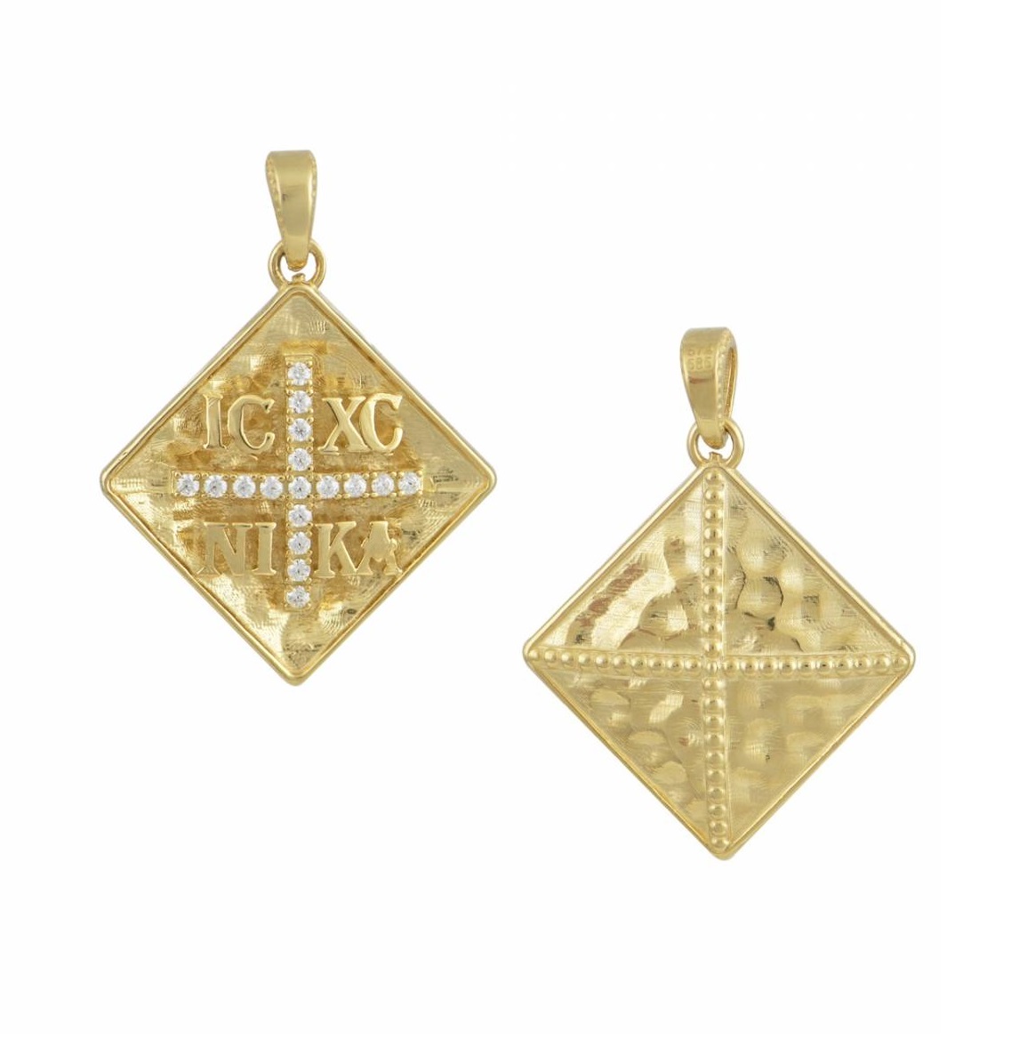 ΚΩΝΣΤΑΝΤΙΝΑΤΟ Διπλής Όψης BabyJewels από Κ9 Κίτρινο Χρυσό με Πέτρες Ζιργκόν BJ405.K9 - 1