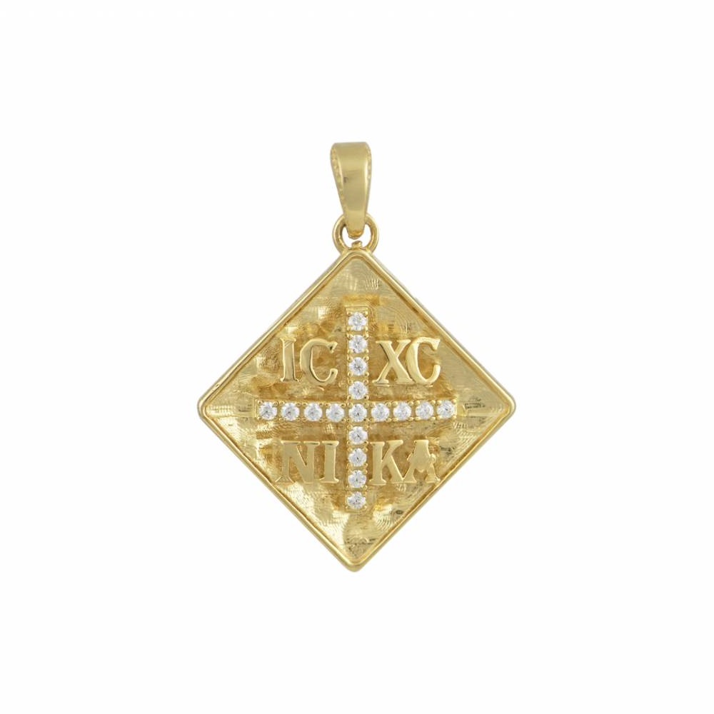 ΚΩΝΣΤΑΝΤΙΝΑΤΟ Διπλής Όψης BabyJewels από Κ9 Κίτρινο Χρυσό με Πέτρες Ζιργκόν BJ405.K9 - 2