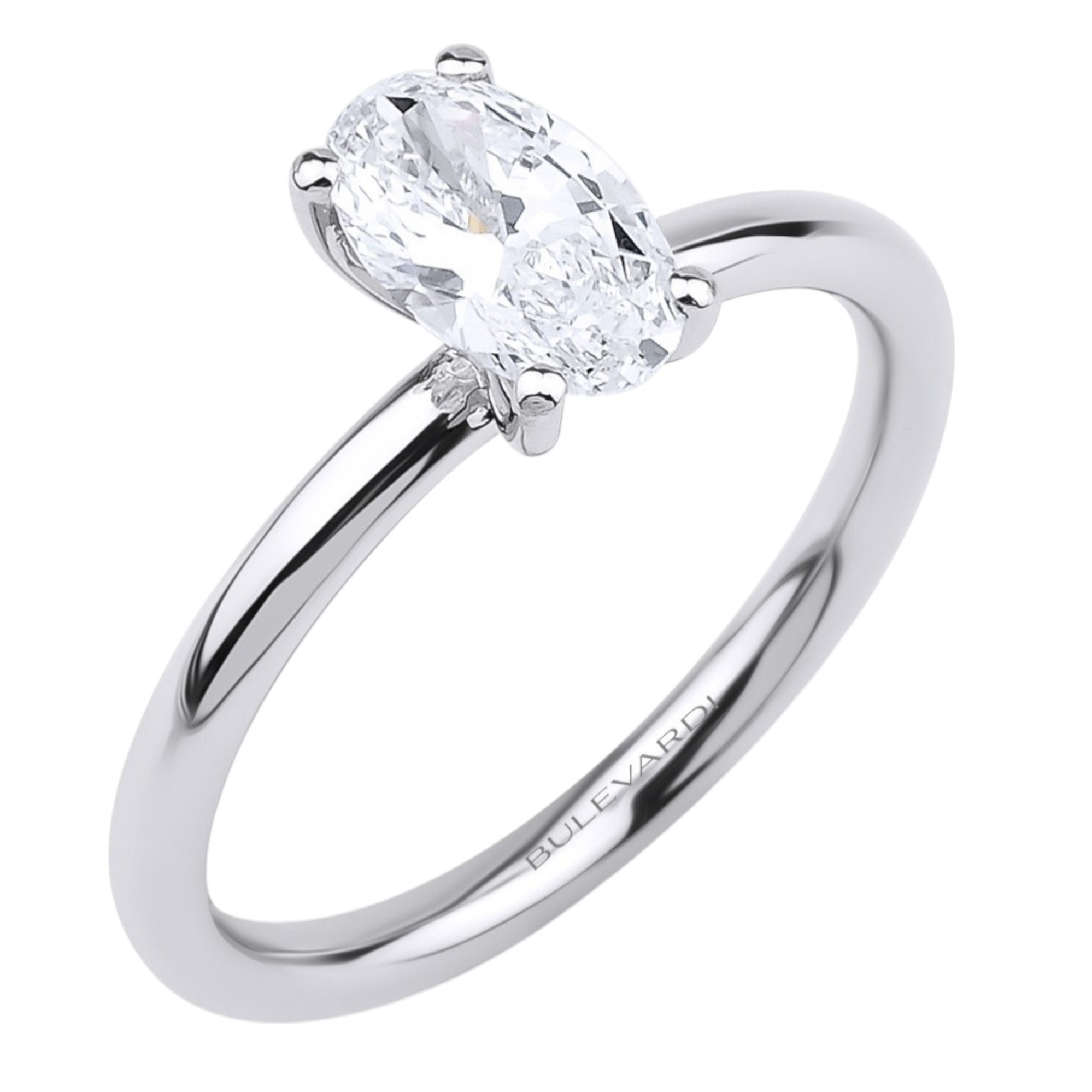RING Solittaire SENZIO Collection White Gold K18 with 0.70ct. Oval-cut Diamond BLVD12386 - 