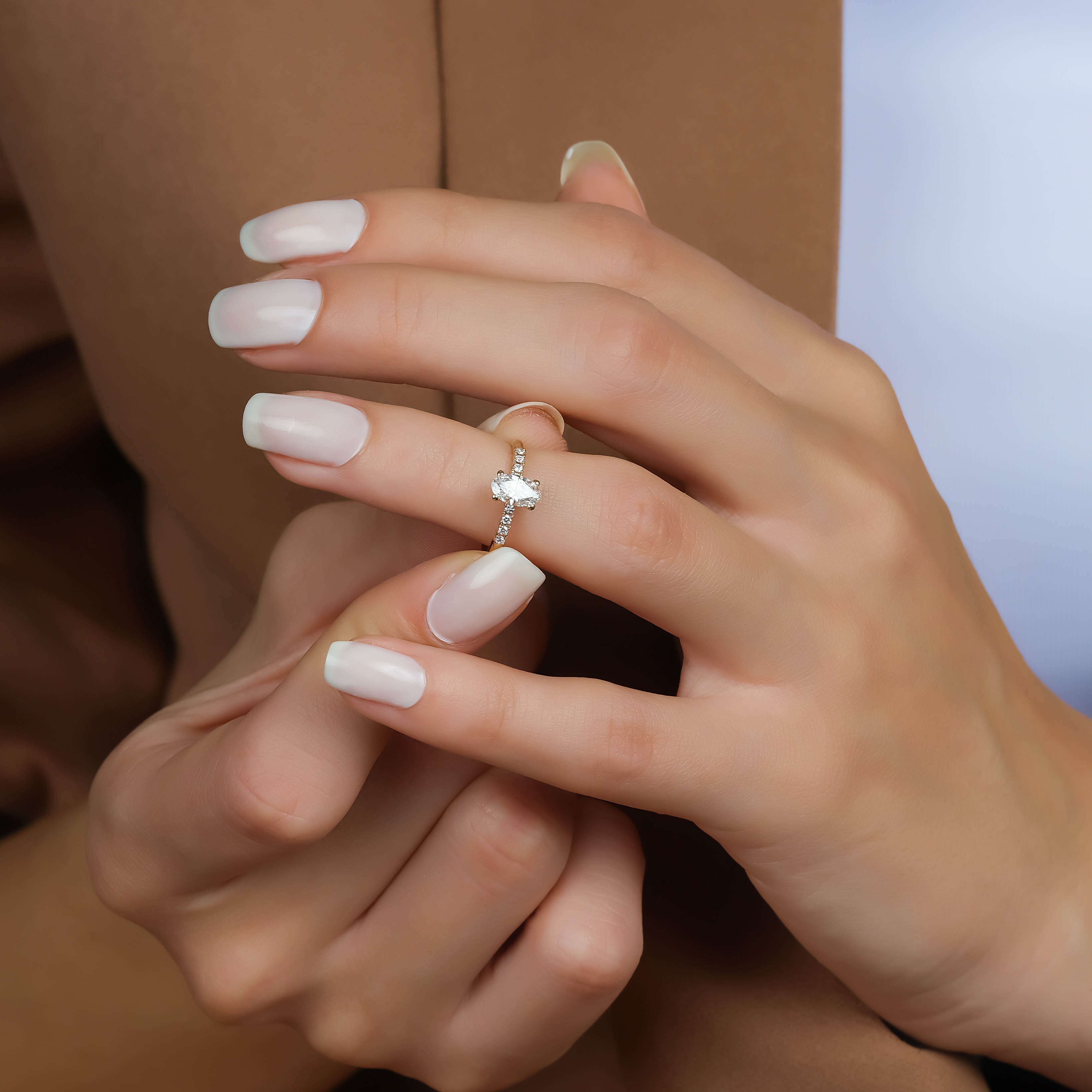 RING Solittaire SENZIO Collection Yellow Gold K18 with 0.30ct. Oval Cut Diamond BLVD12387 - 