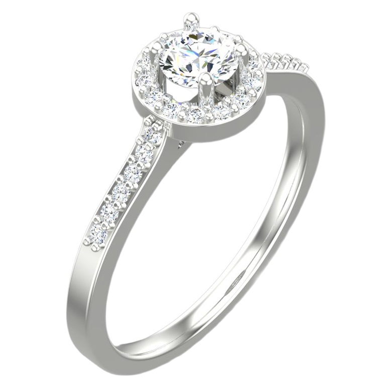 ΔΑΧΤΥΛΙΔΙ Ροζέτα SENZIO Collection Λευκό Χρυσό Κ18 με 0.32ct. Διαμάντι BLVD12388 - 