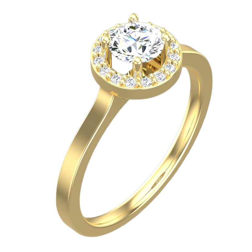 ΔΑΧΤΥΛΙΔΙ Ροζέτα SENZIO Collection Κίτρινο Χρυσό Κ18 με 0.50ct. Brilliant Cut Διαμάντι BLVD12389 - 