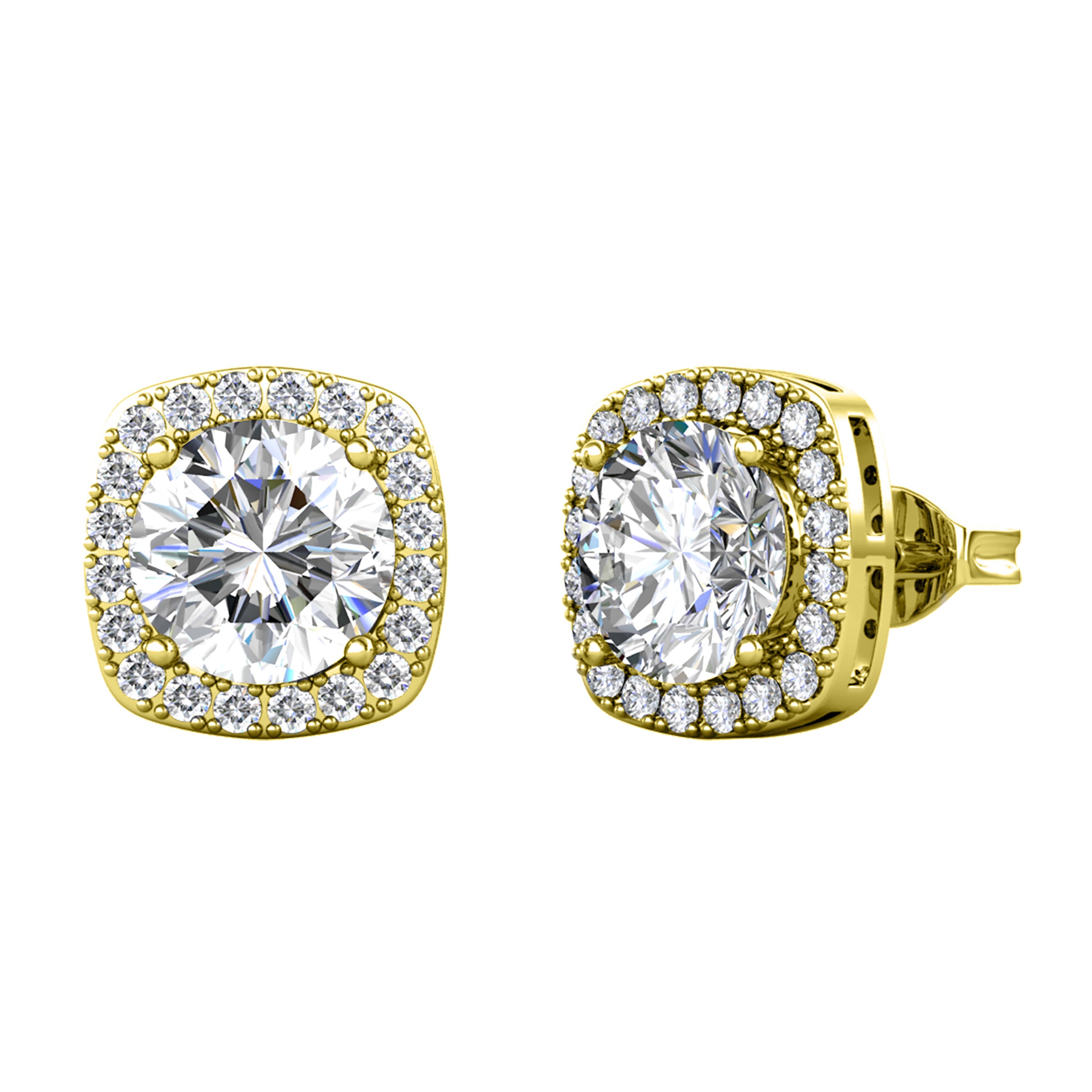 ΣΚΟΥΛΑΡΙΚΙΑ Ροζέτες BRIZZLING από Επιχρυσωμένο Ασήμι 925° με Διαμάντια Μοϊσανίτη BME020G - 