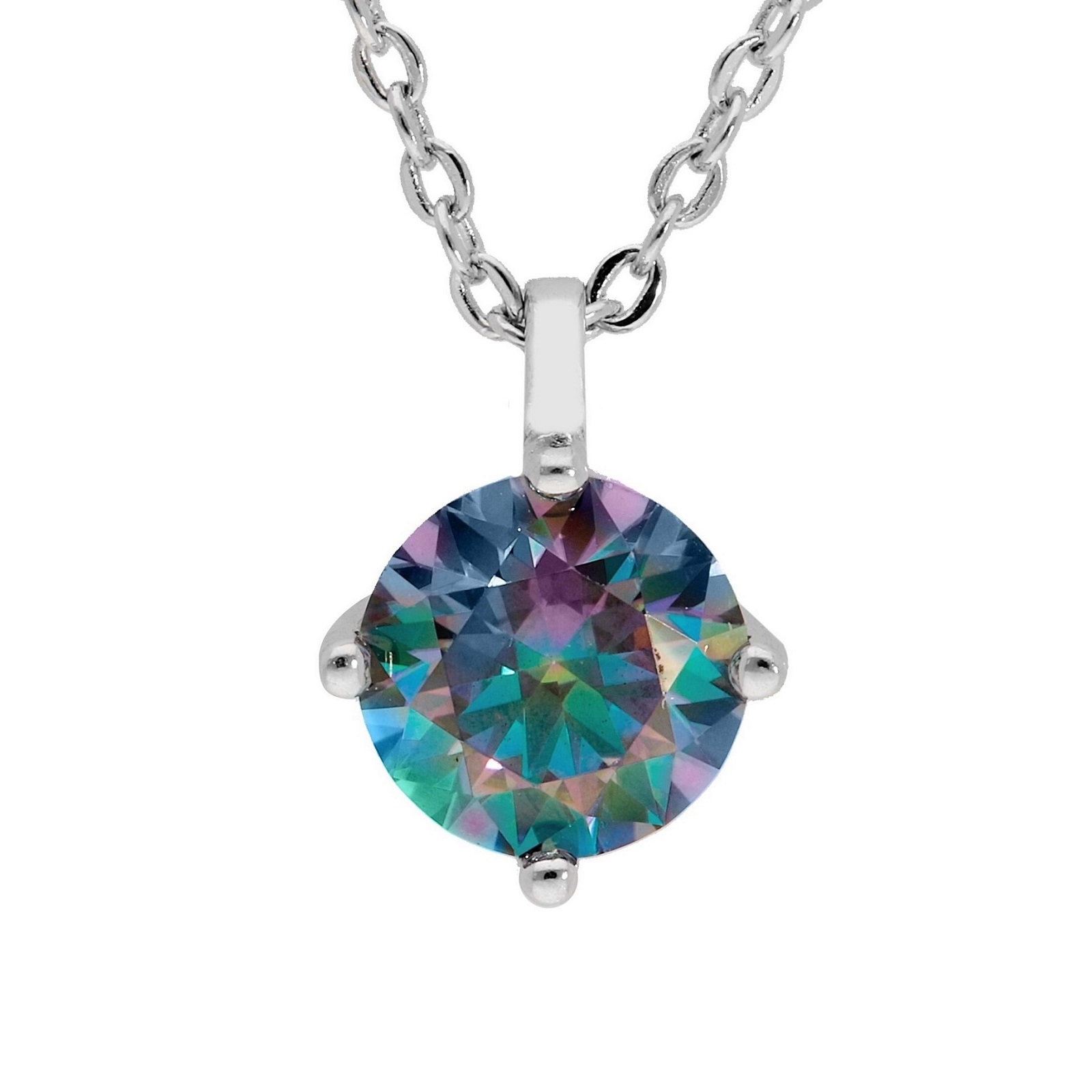 BRIZZLING NECKLACE Single Stone Silver 925° with Moissanite Diamond BMP2078-D - 