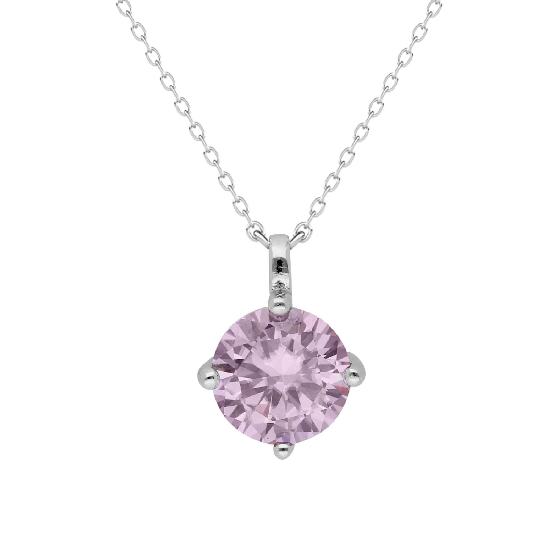 BRIZZLING NECKLACE Single Stone Silver 925° with Moissanite Diamond BMP2078-P - 